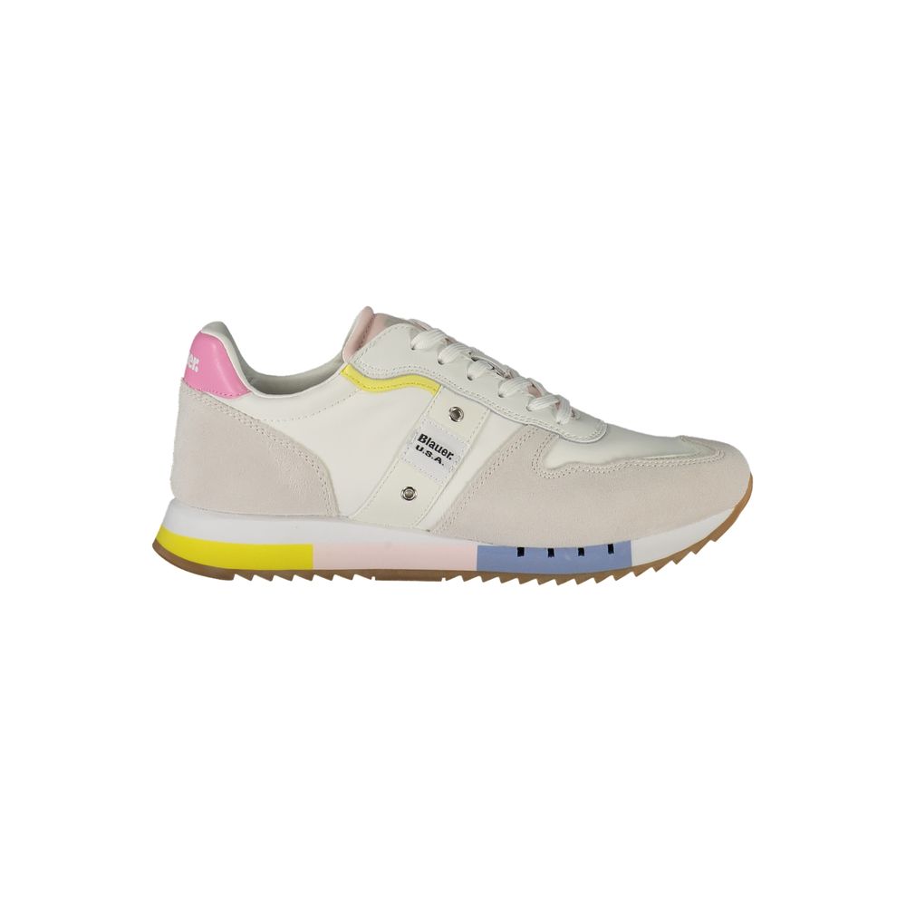 Blauer White Leather Women Sneaker - ACCEXO
