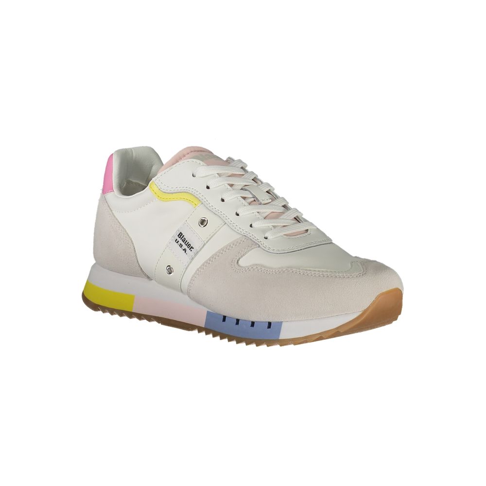 Blauer White Leather Women Sneaker - ACCEXO
