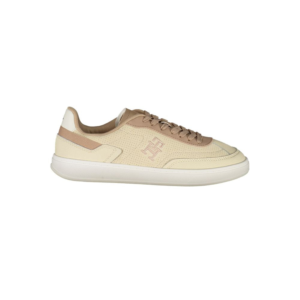 Tommy Hilfiger Beige Leather Women Sneaker - ACCEXO