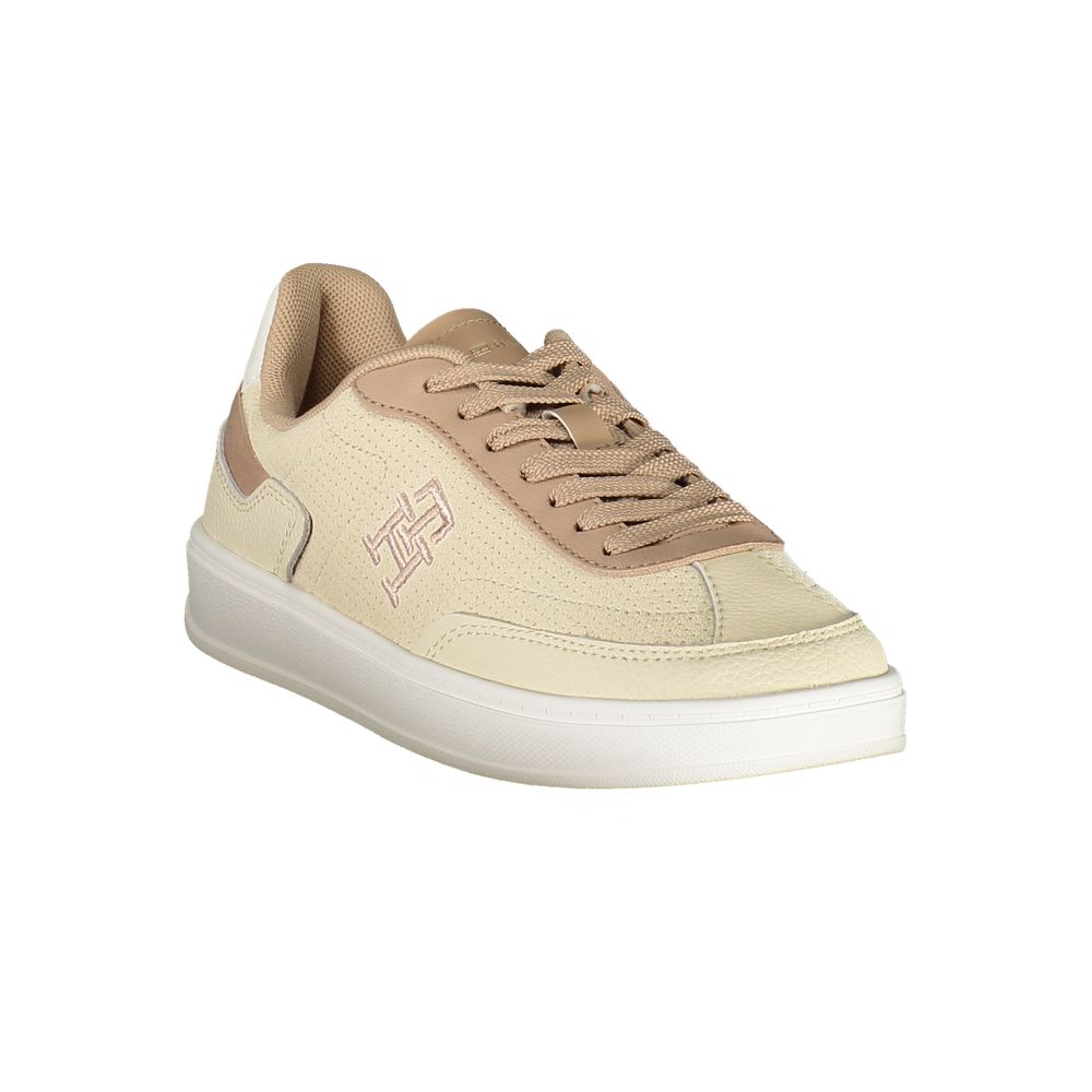 Tommy Hilfiger Beige Leather Women Sneaker - ACCEXO