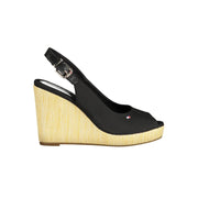 Tommy Hilfiger Black Cotton Women Sandal - ACCEXO