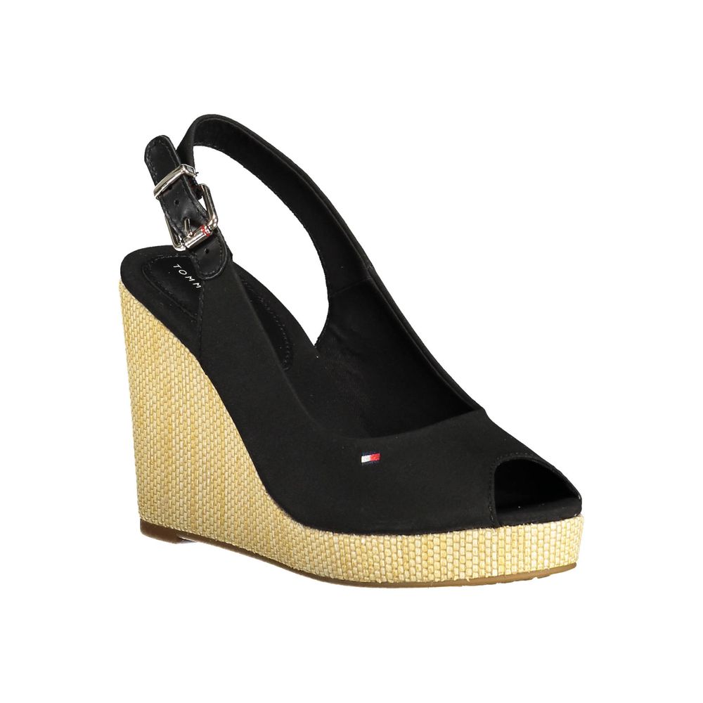 Tommy Hilfiger Black Cotton Women Sandal - ACCEXO