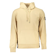 Calvin Klein Beige Brushed Cotton Hoodie with Central Pocket - ACCEXO
