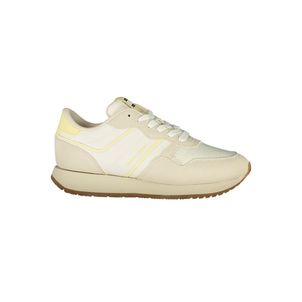 Tommy Hilfiger Beige Leather Women Sneaker - ACCEXO