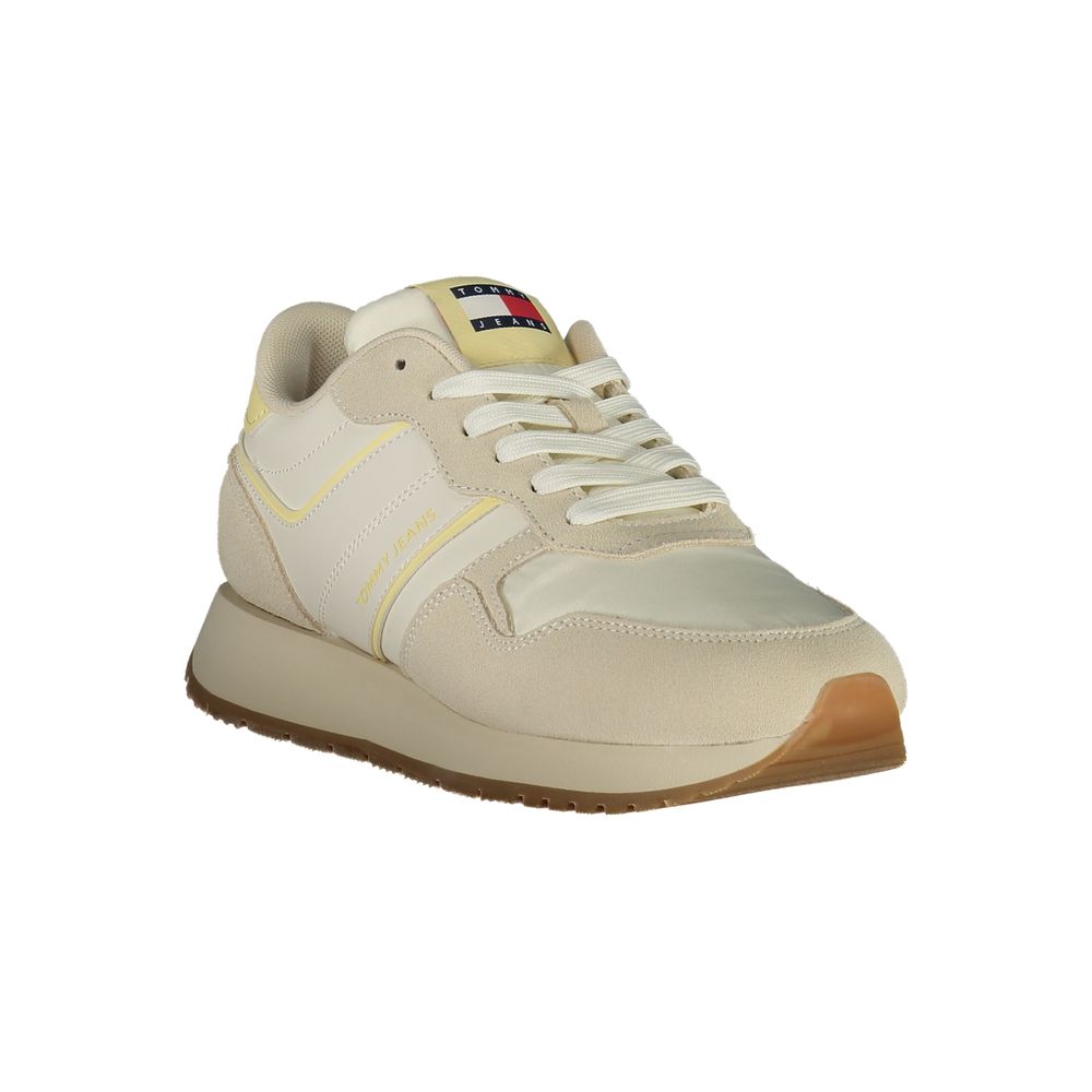 Tommy Hilfiger Beige Leather Women Sneaker - ACCEXO