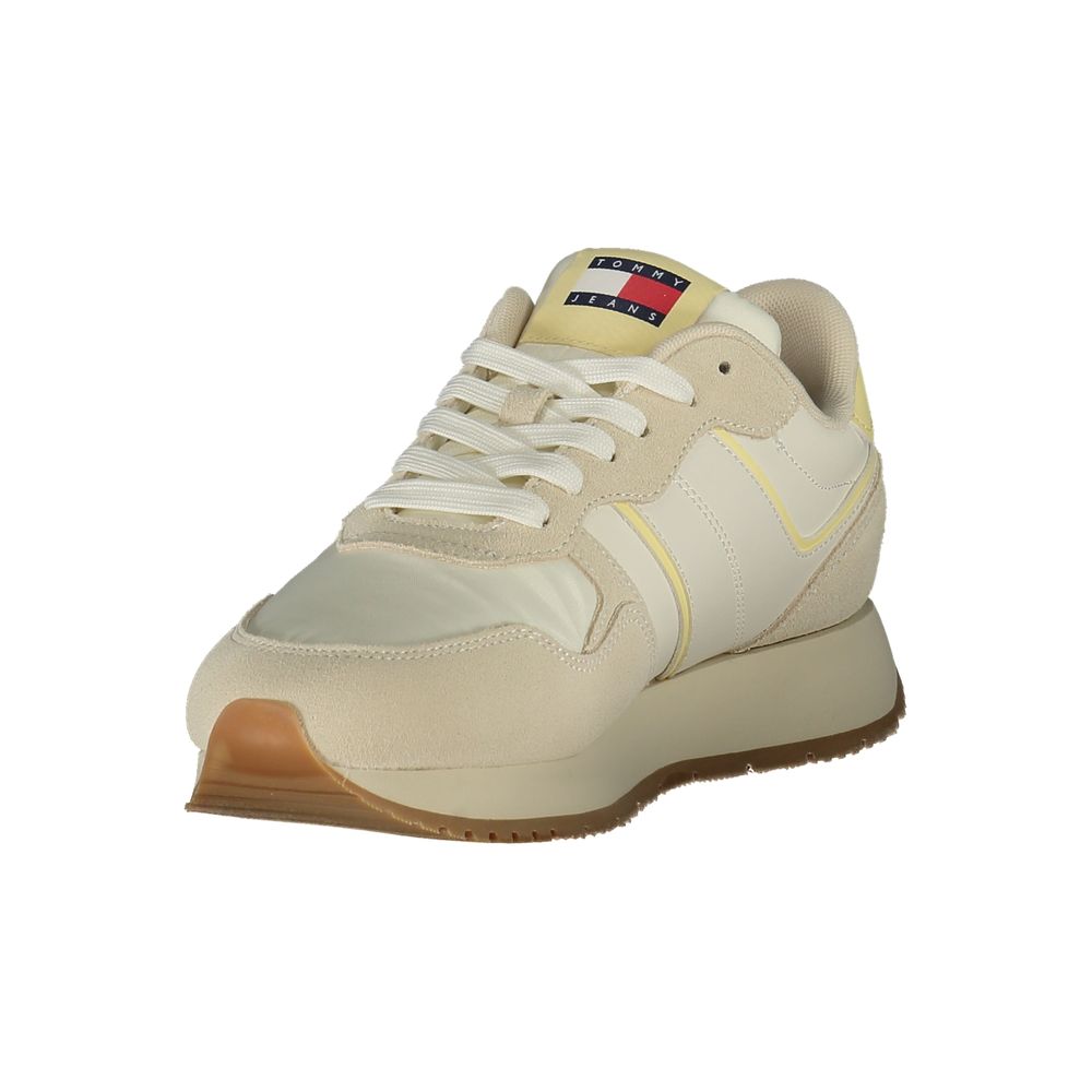 Tommy Hilfiger Beige Leather Women Sneaker - ACCEXO