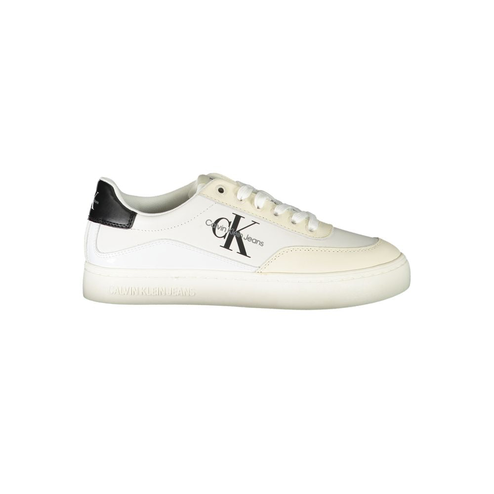 Calvin Klein Chic White Lace-Up Sneakers with Contrast Detailing - ACCEXO