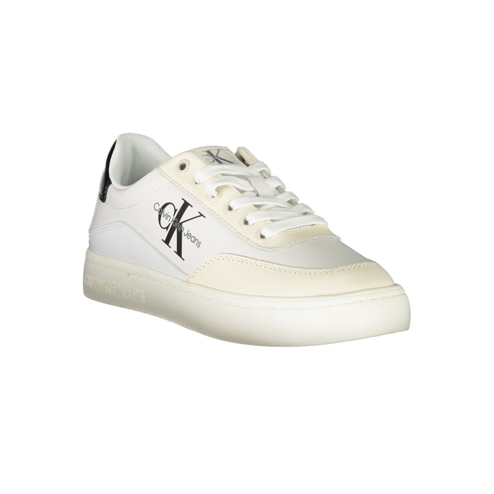 Calvin Klein Chic White Lace-Up Sneakers with Contrast Detailing - ACCEXO