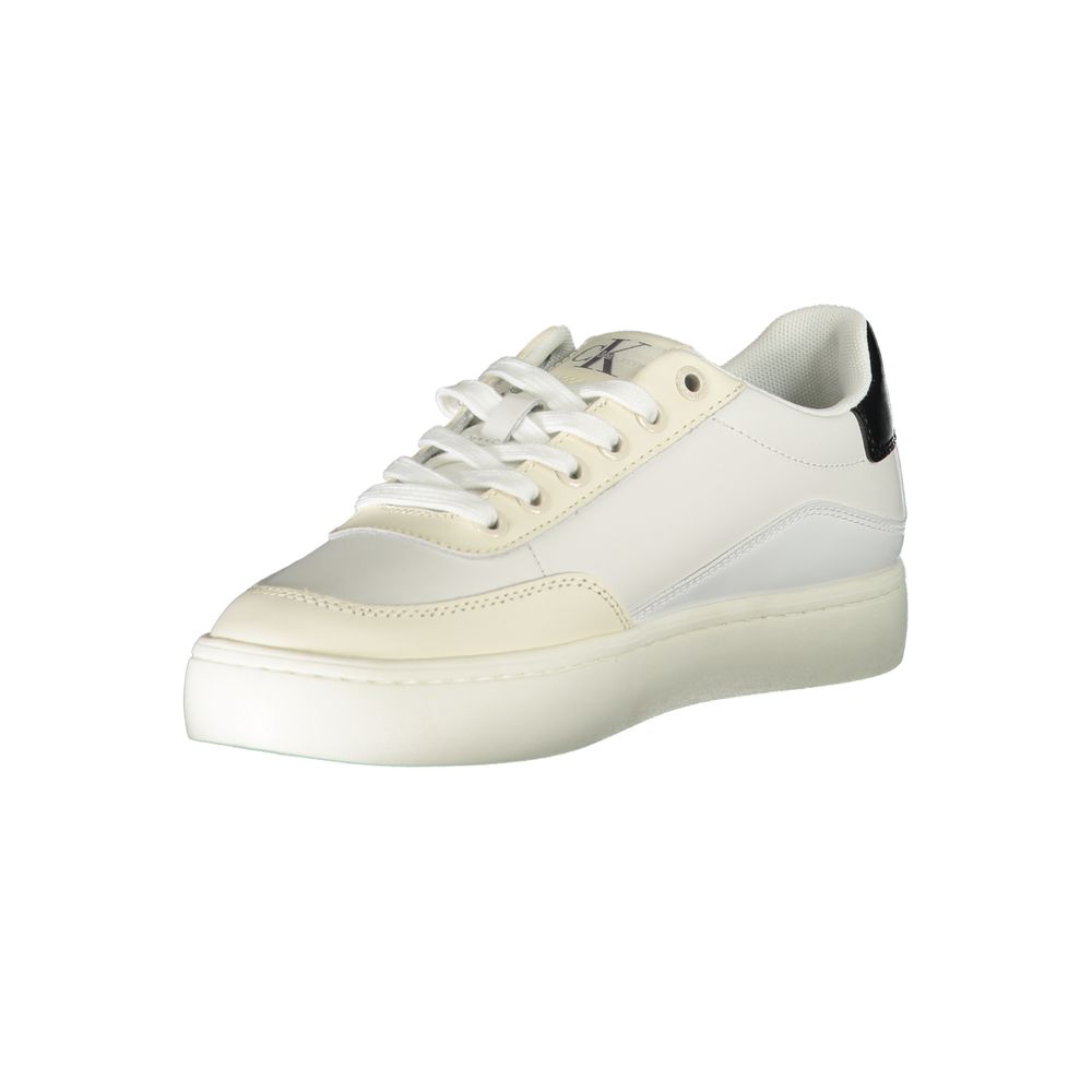 Calvin Klein Chic White Lace-Up Sneakers with Contrast Detailing - ACCEXO