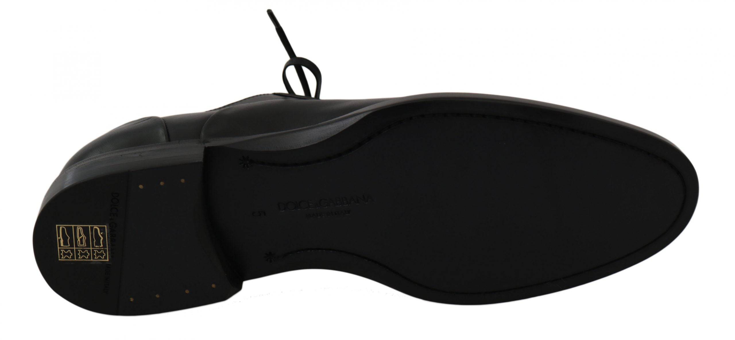 Dolce & Gabbana Sleek Black Leather Formal Dress Shoes - ACCEXO