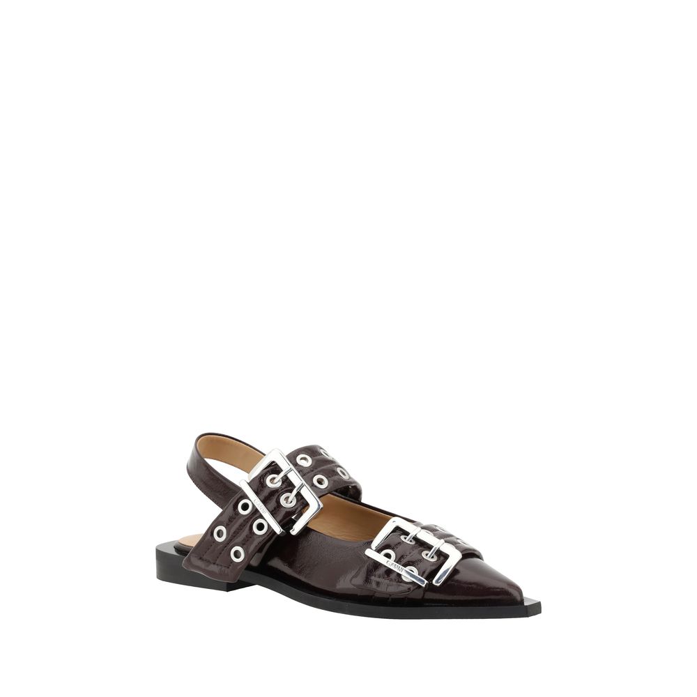Ganni Buckle Ballerinas - ACCEXO