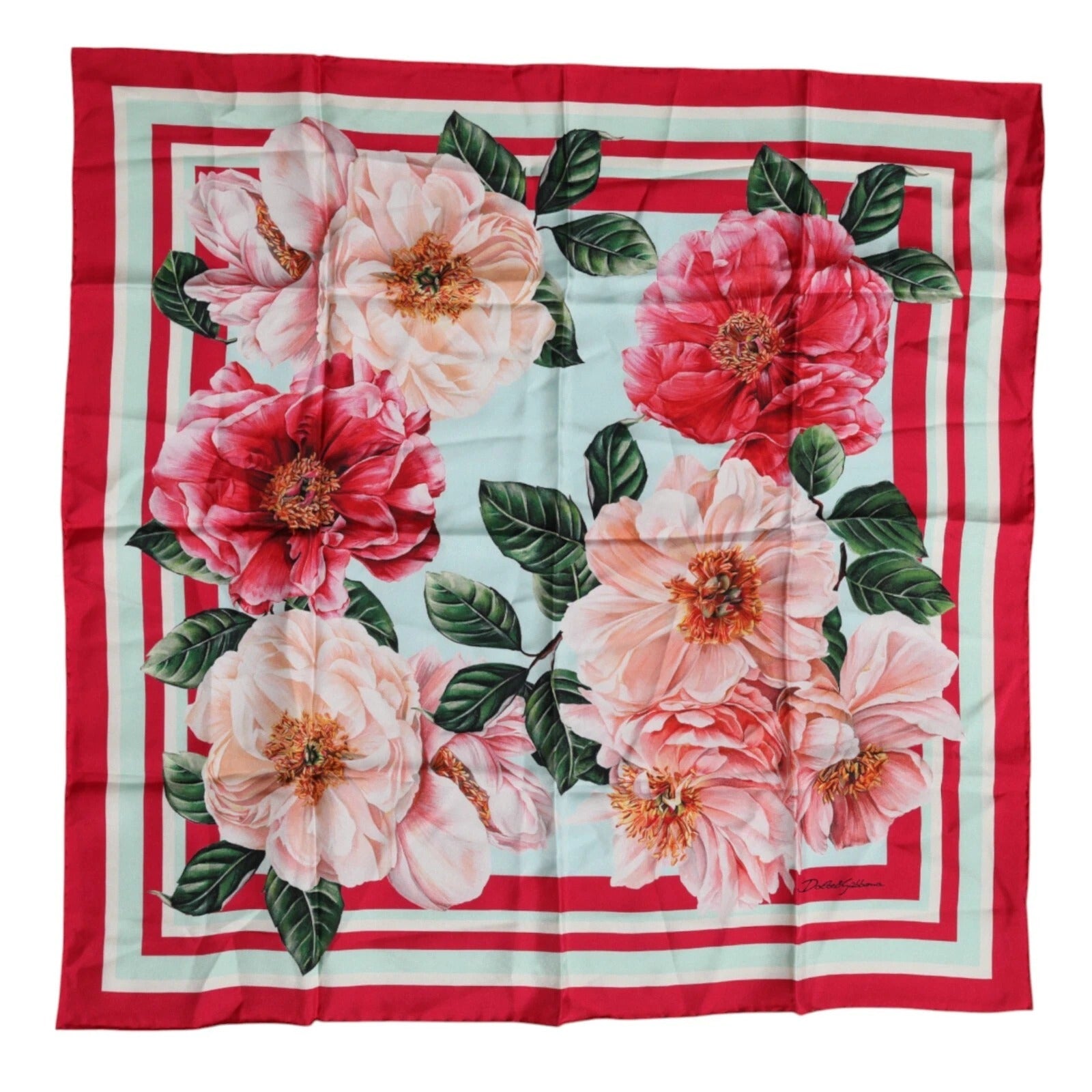 Dolce & Gabbana Multicolor Floral Modal Square Foulard Scarf