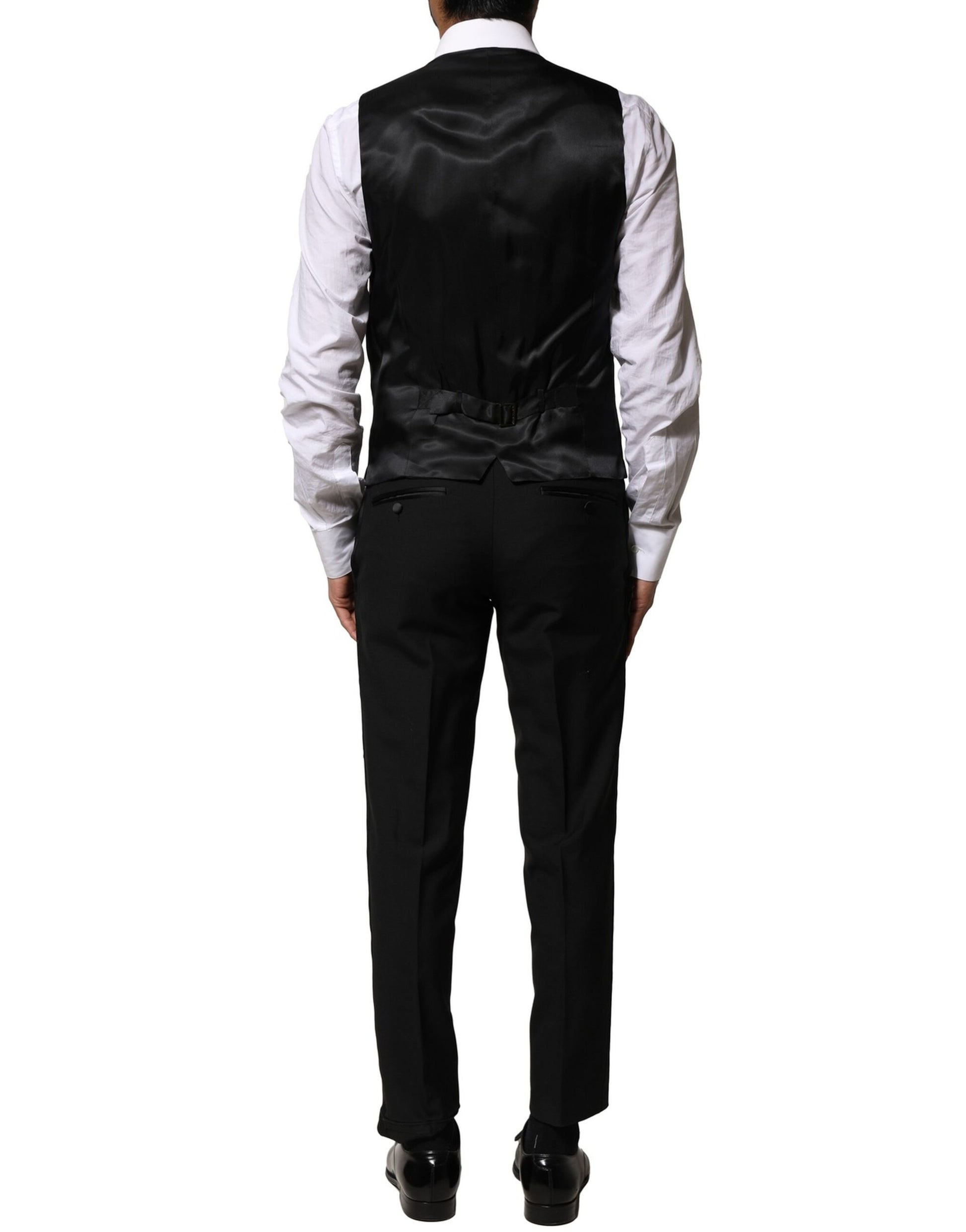 Dolce & Gabbana Black Wool 3 Piece Single Breasted Suit - ACCEXO