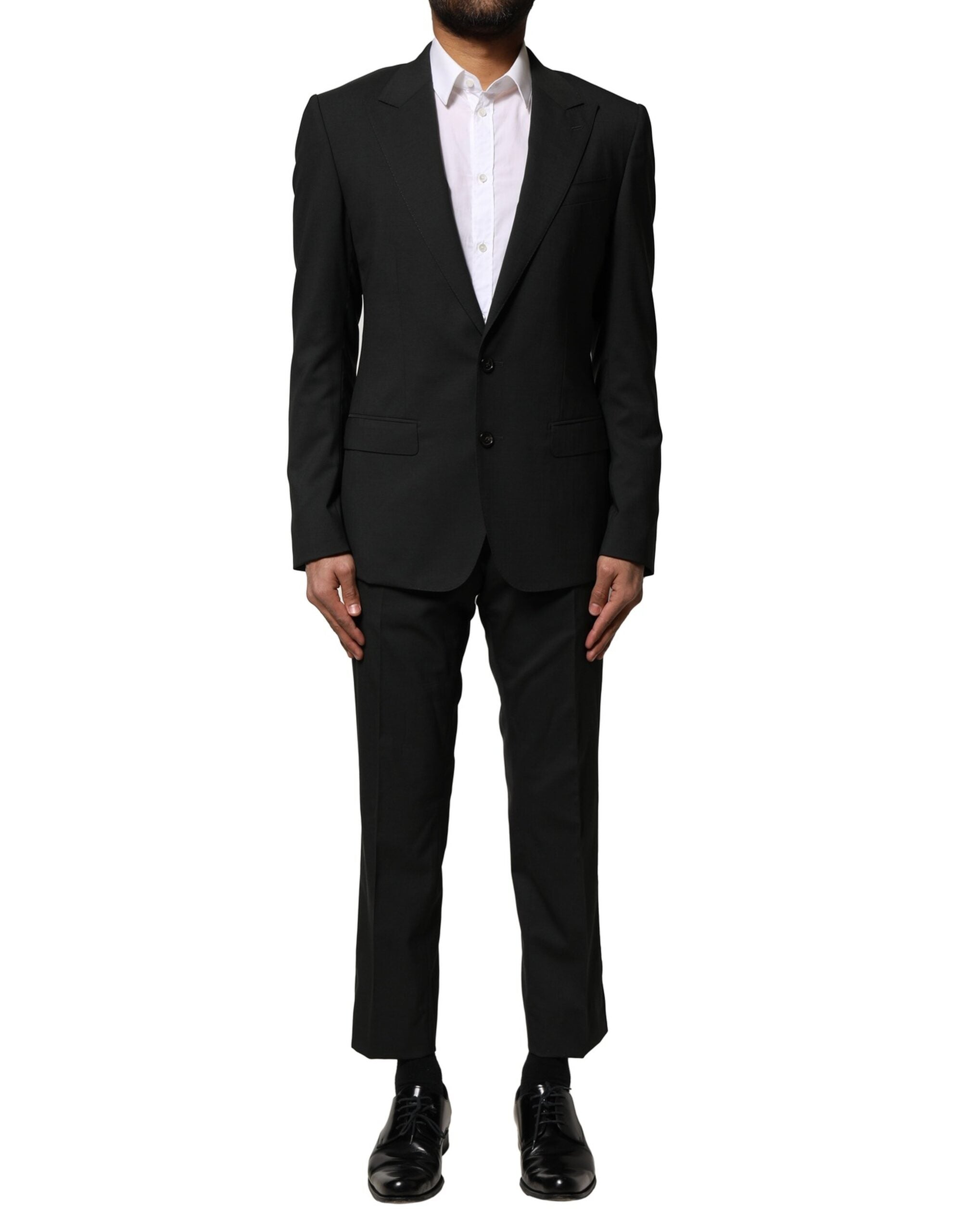 Dolce & Gabbana Black Wool 2 Piece Single Breasted Suit - ACCEXO