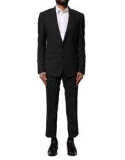 Dolce & Gabbana Black Wool 2 Piece Single Breasted Suit - ACCEXO