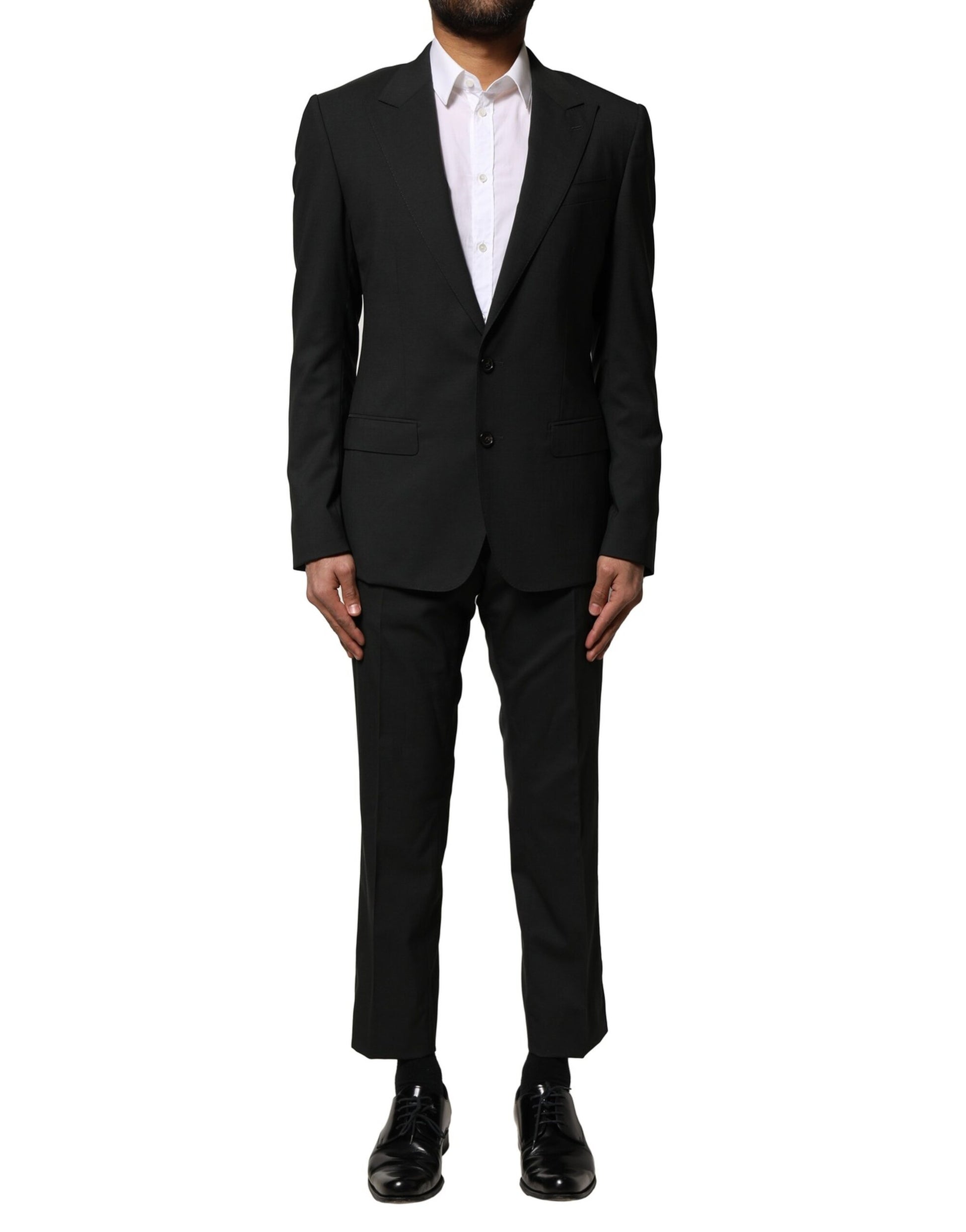 Dolce & Gabbana Black Wool 2 Piece Single Breasted Suit - ACCEXO