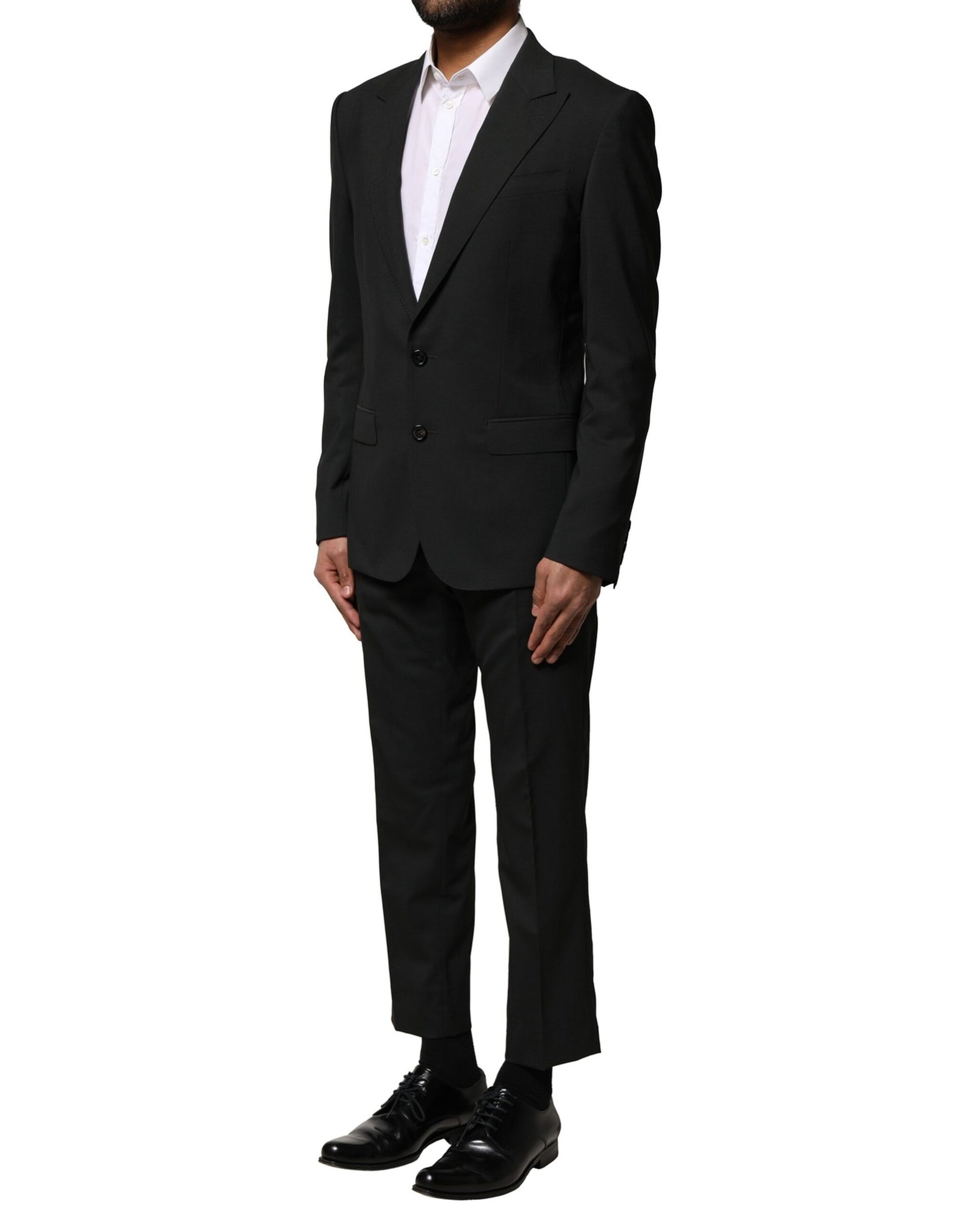 Dolce & Gabbana Black Wool 2 Piece Single Breasted Suit - ACCEXO