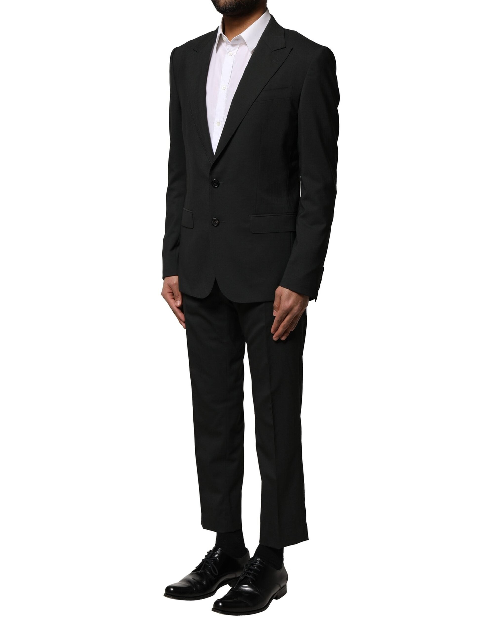 Dolce & Gabbana Black Wool 2 Piece Single Breasted Suit - ACCEXO
