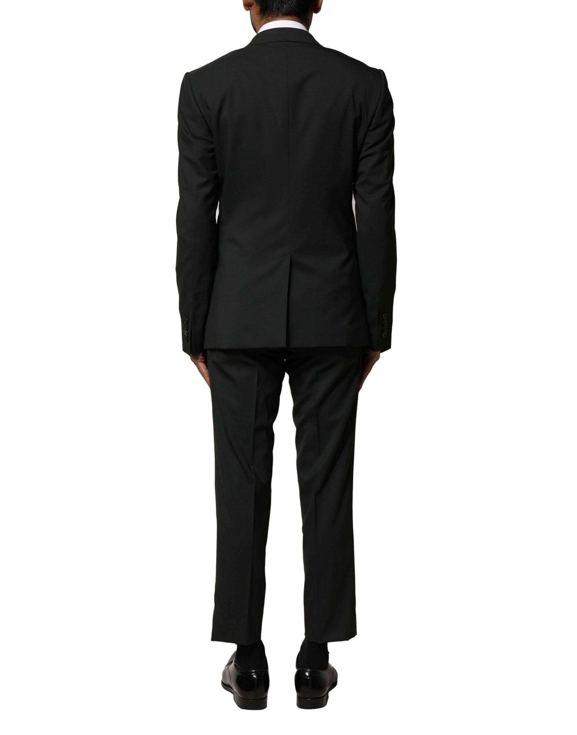 Dolce & Gabbana Black Wool 2 Piece Single Breasted Suit - ACCEXO
