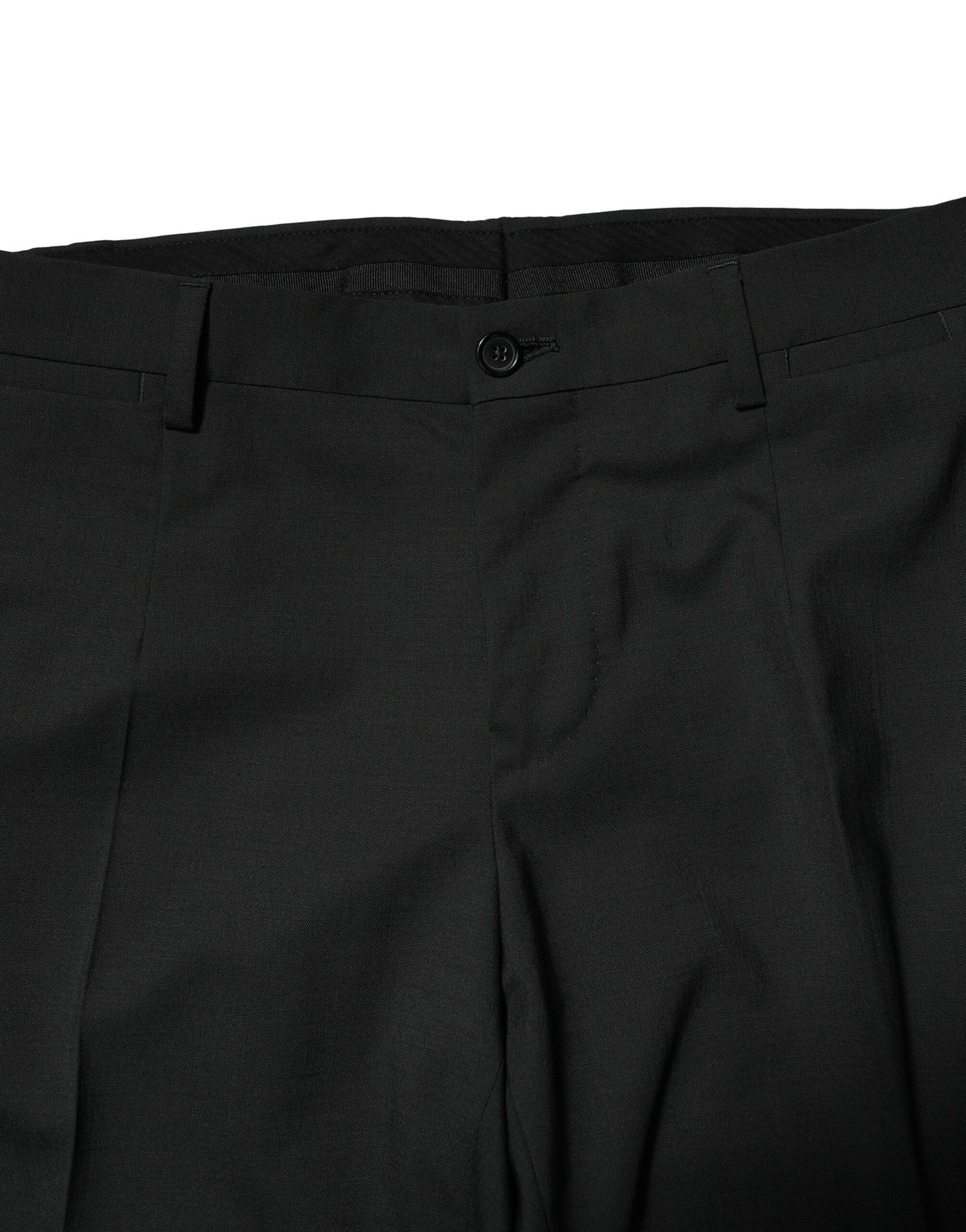 Dolce & Gabbana Black Wool 2 Piece Single Breasted Suit - ACCEXO
