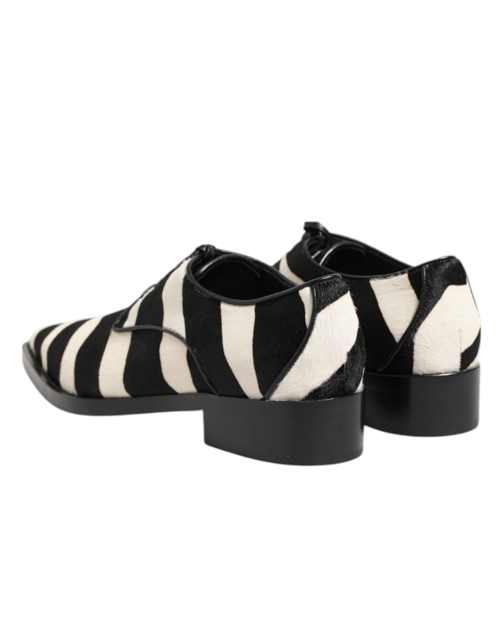 Dolce & Gabbana Black White Zebra Pony Fur Dress Shoes - ACCEXO