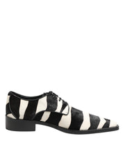 Dolce & Gabbana Black White Zebra Pony Fur Dress Shoes - ACCEXO
