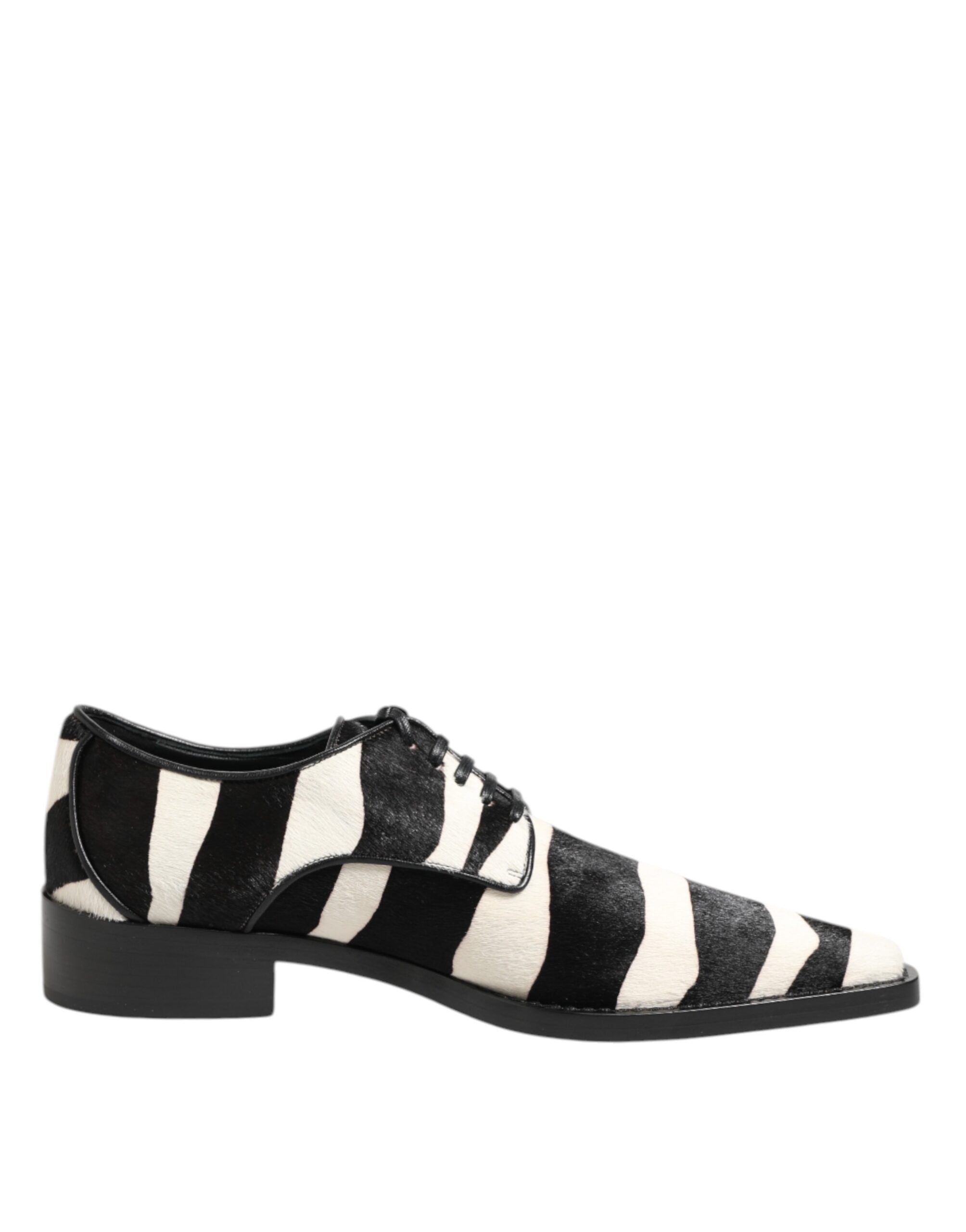 Dolce & Gabbana Black White Zebra Pony Fur Dress Shoes - ACCEXO
