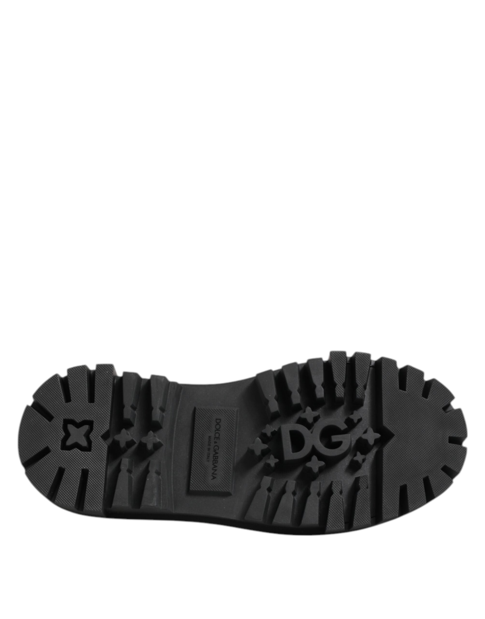 Dolce & Gabbana Black Patent Leather Trekking Derby Shoes - ACCEXO