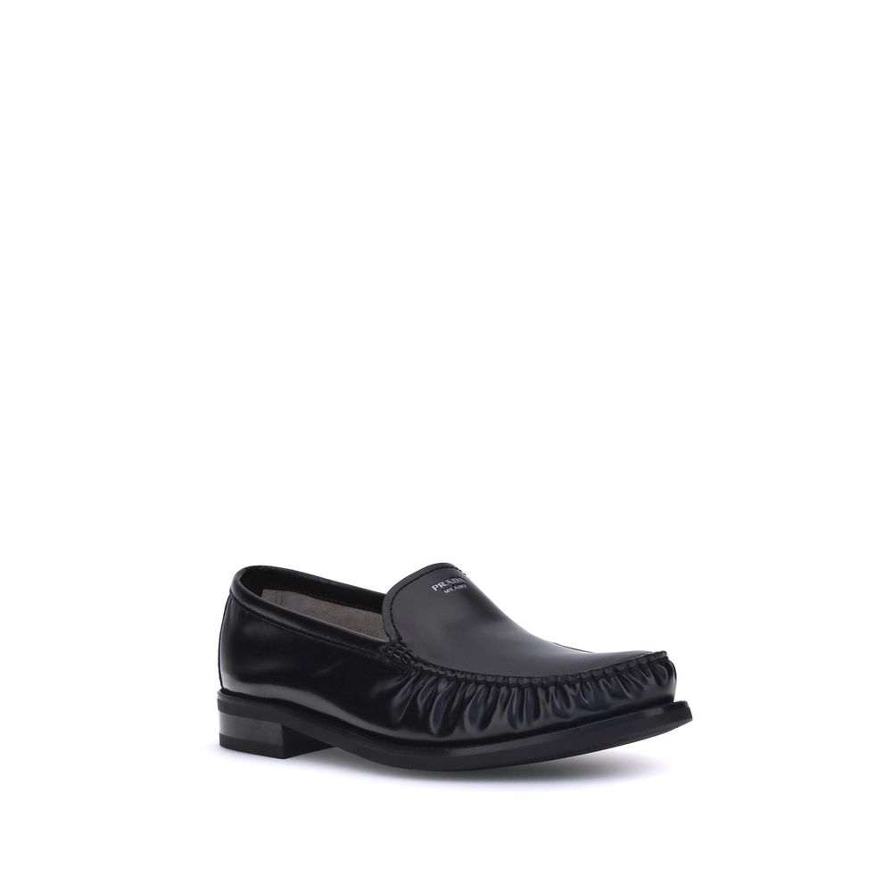 Prada Brushed Leather Loafers - ACCEXO