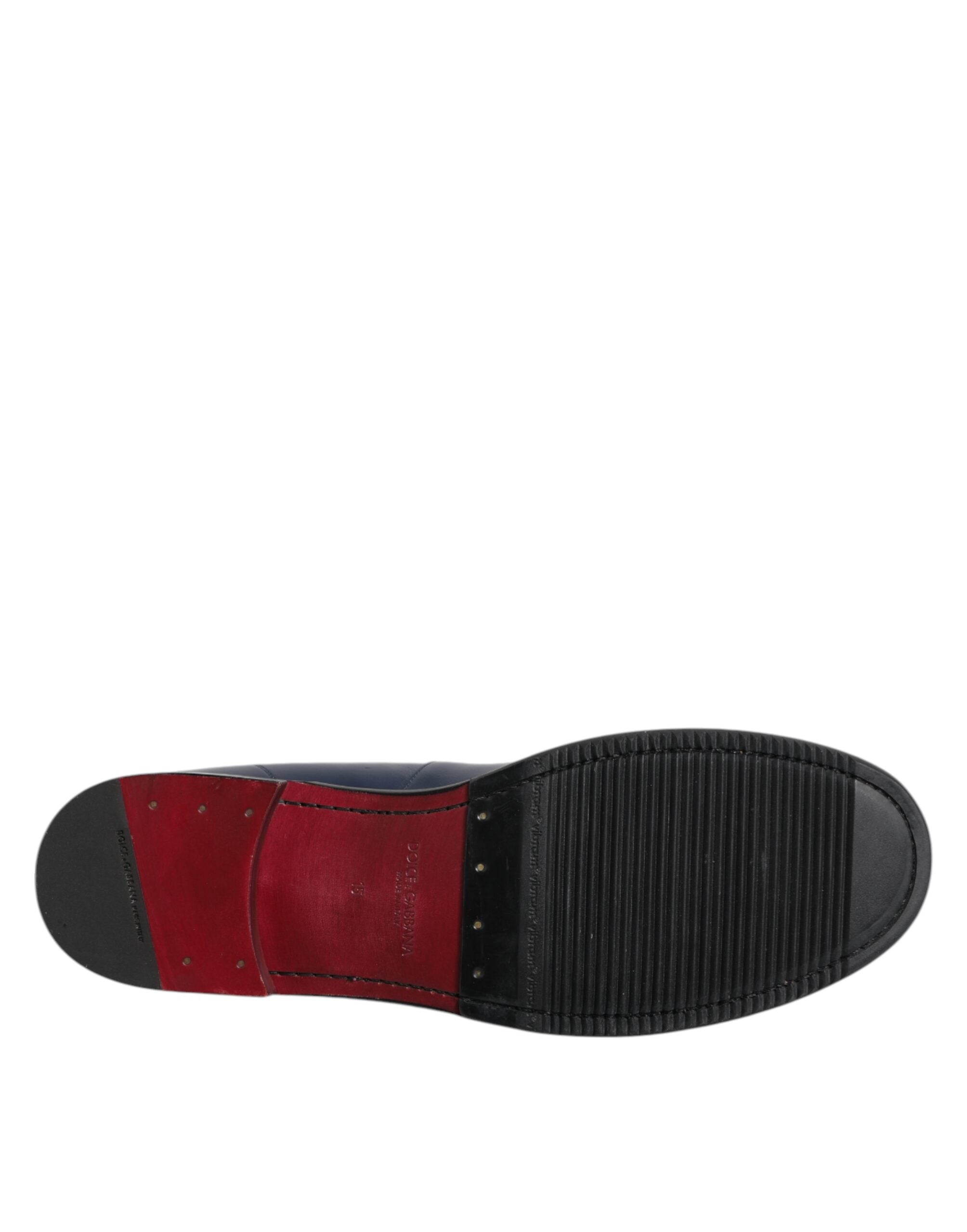 Dolce & Gabbana Black White Leather Slip On Loafers Men Dress Shoes - ACCEXO