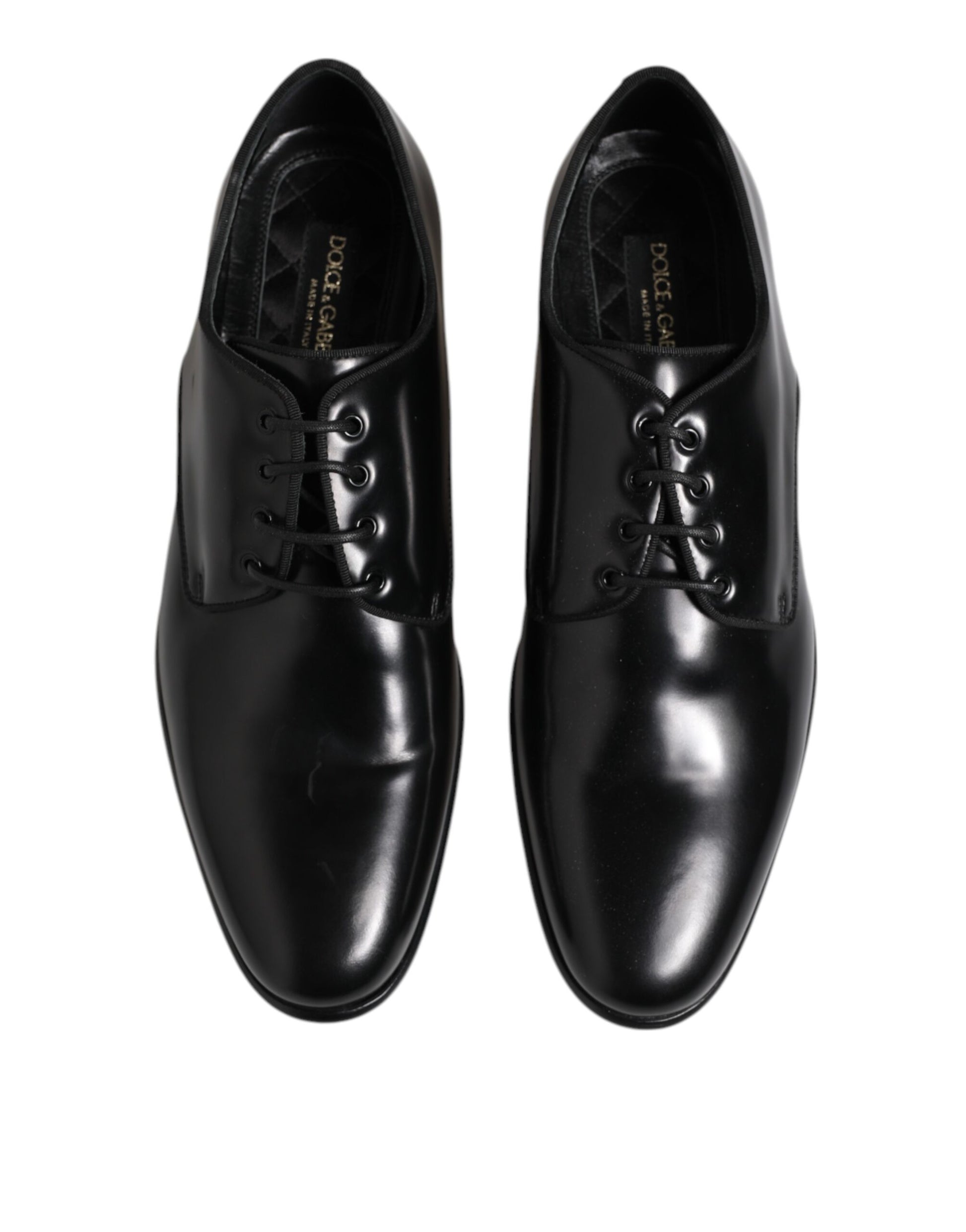 Dolce & Gabbana Black Leather Lace Up Derby Men Dress Shoes - ACCEXO