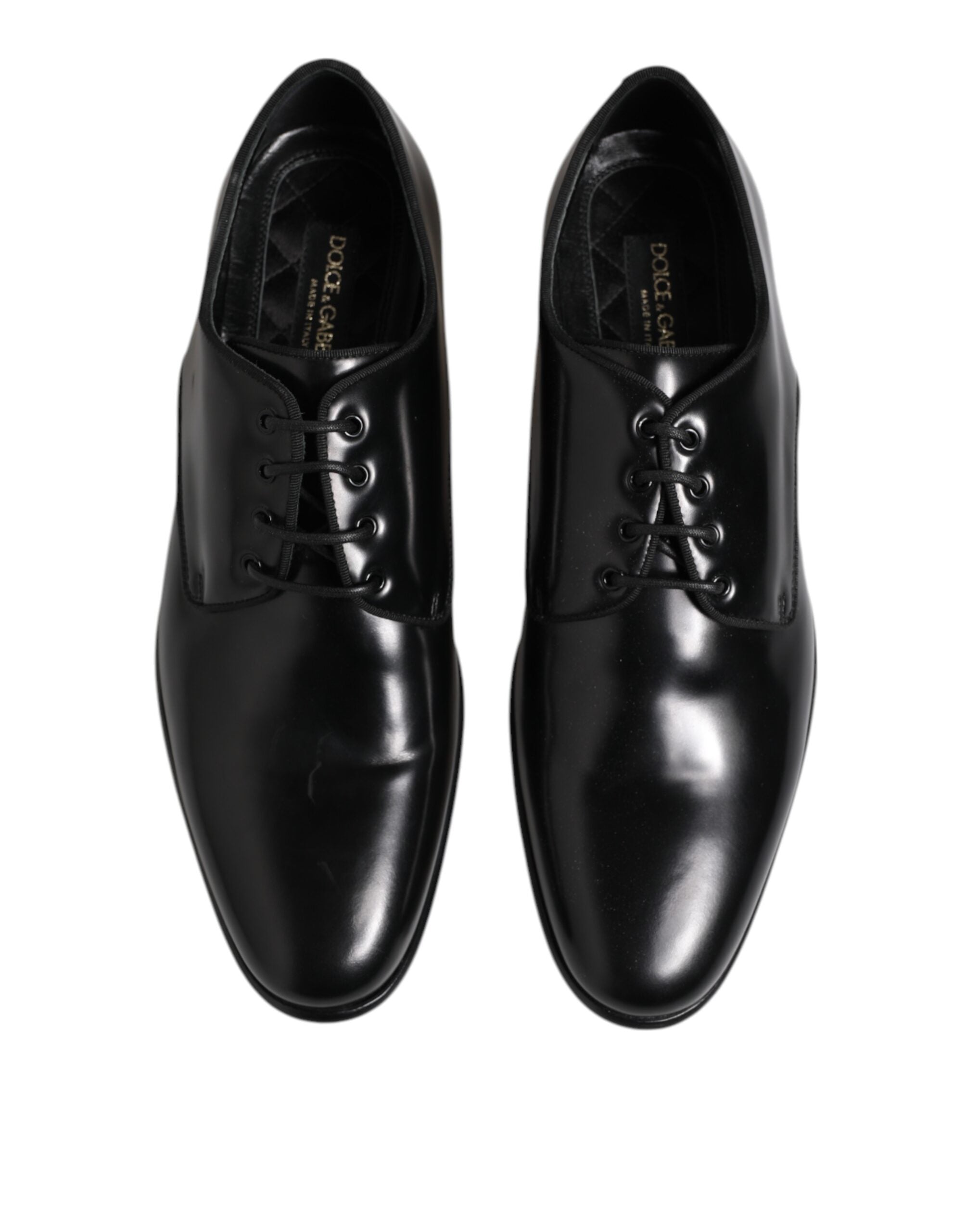 Dolce & Gabbana Black Leather Lace Up Derby Men Dress Shoes - ACCEXO