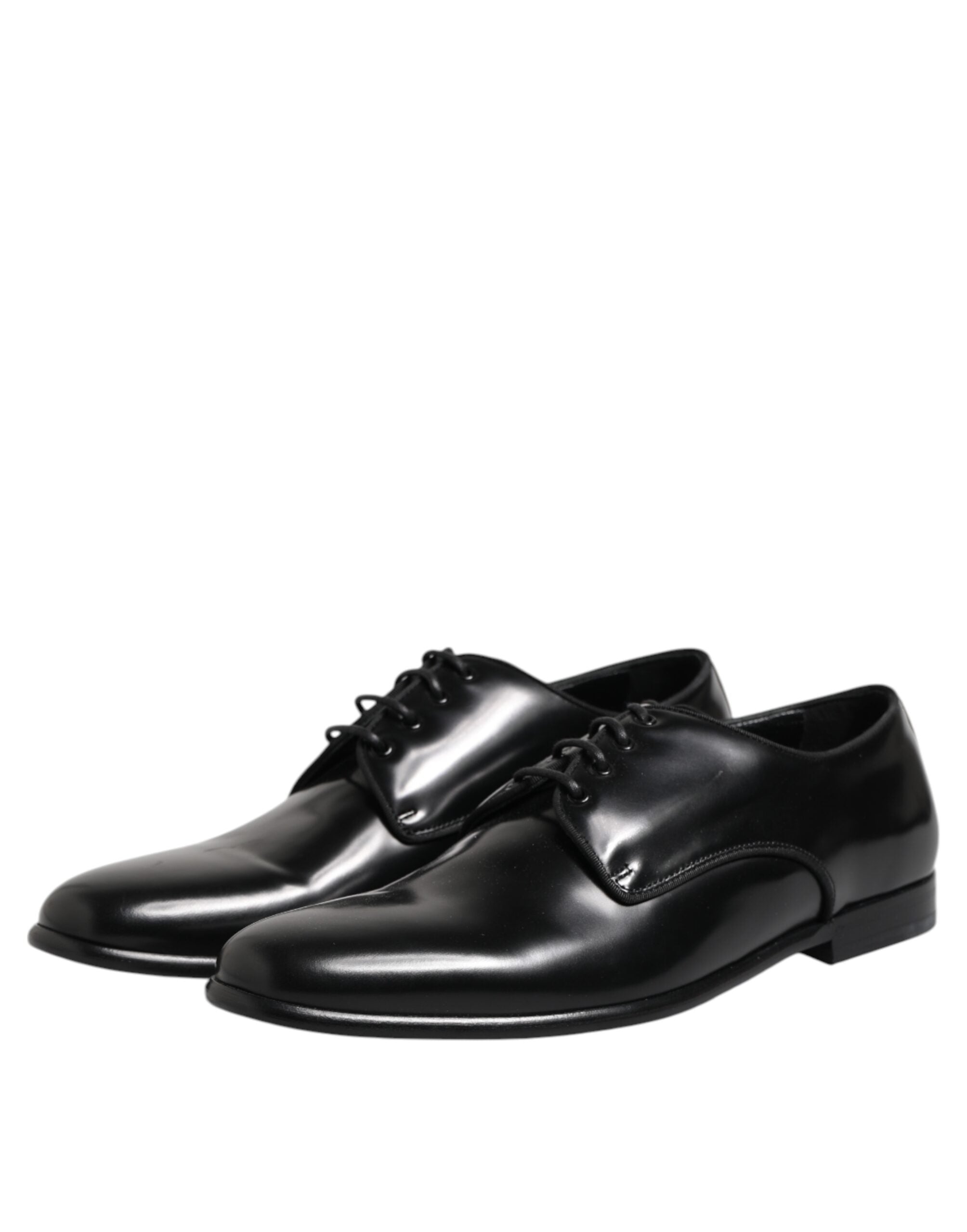 Dolce & Gabbana Black Leather Lace Up Derby Men Dress Shoes - ACCEXO