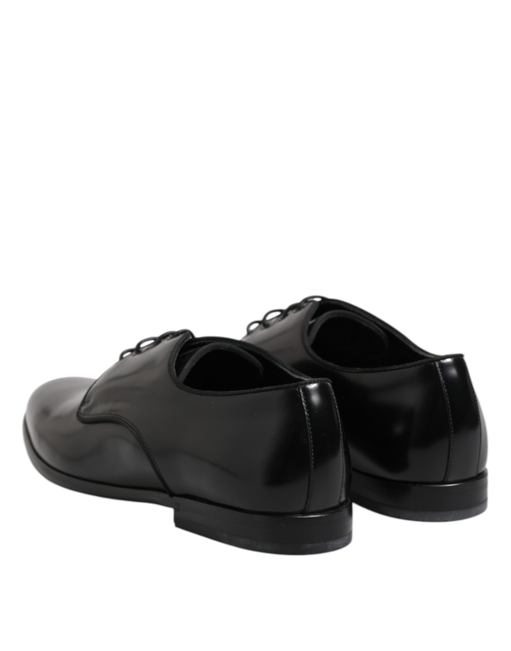 Dolce & Gabbana Black Leather Lace Up Derby Men Dress Shoes - ACCEXO
