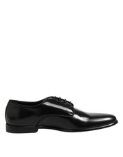 Dolce & Gabbana Black Leather Lace Up Derby Men Dress Shoes - ACCEXO