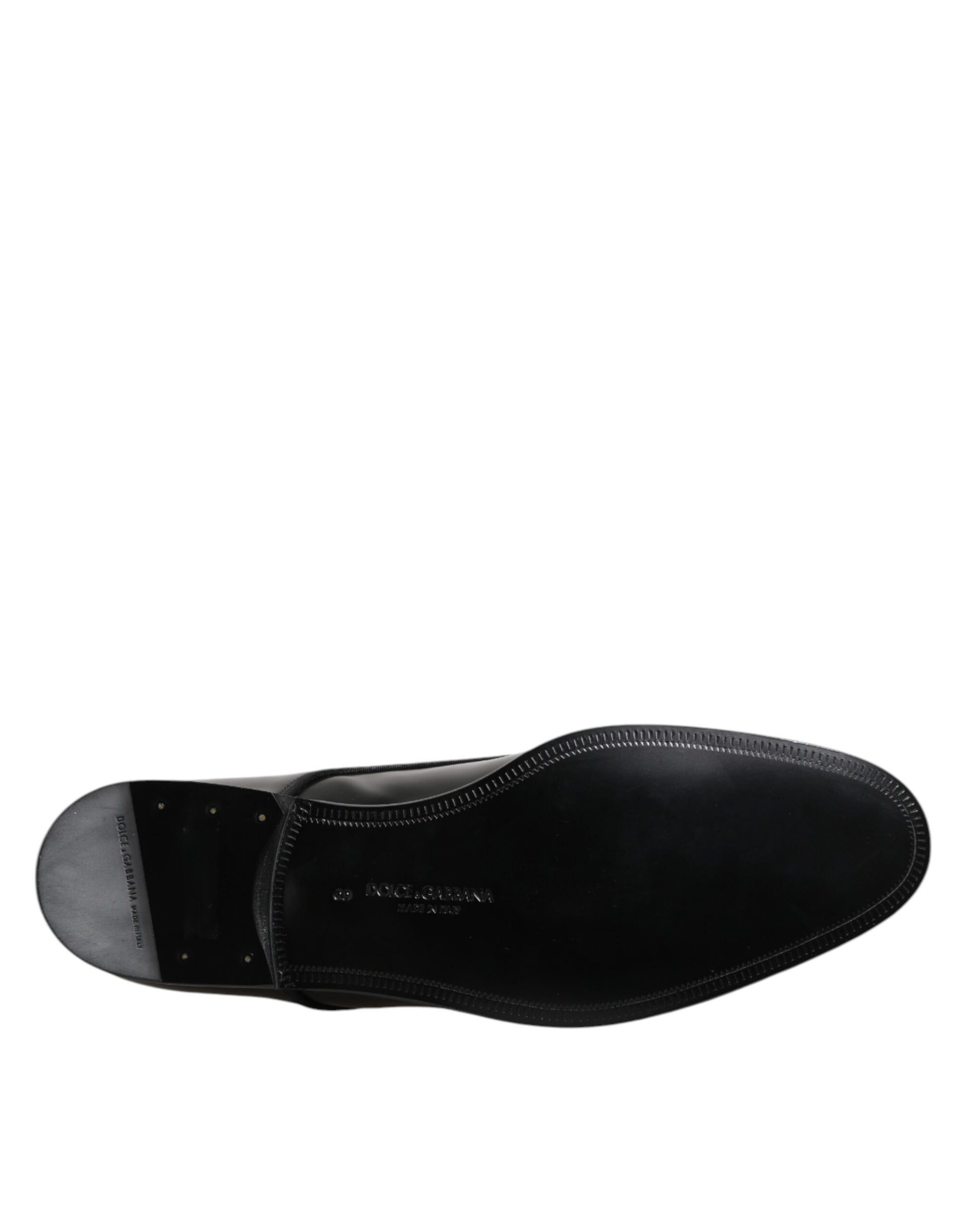 Dolce & Gabbana Black Leather Lace Up Derby Men Dress Shoes - ACCEXO