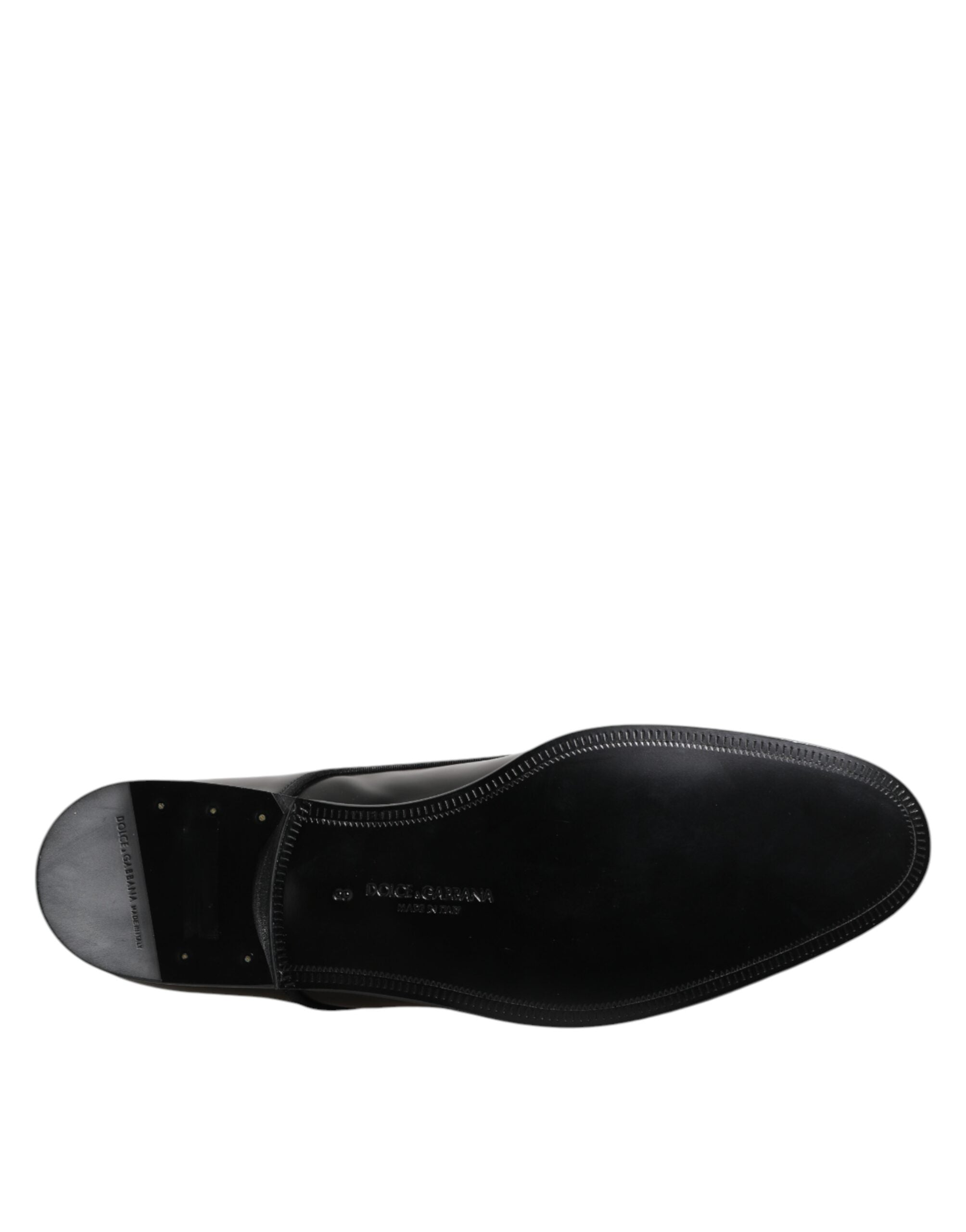 Dolce & Gabbana Black Leather Lace Up Derby Men Dress Shoes - ACCEXO