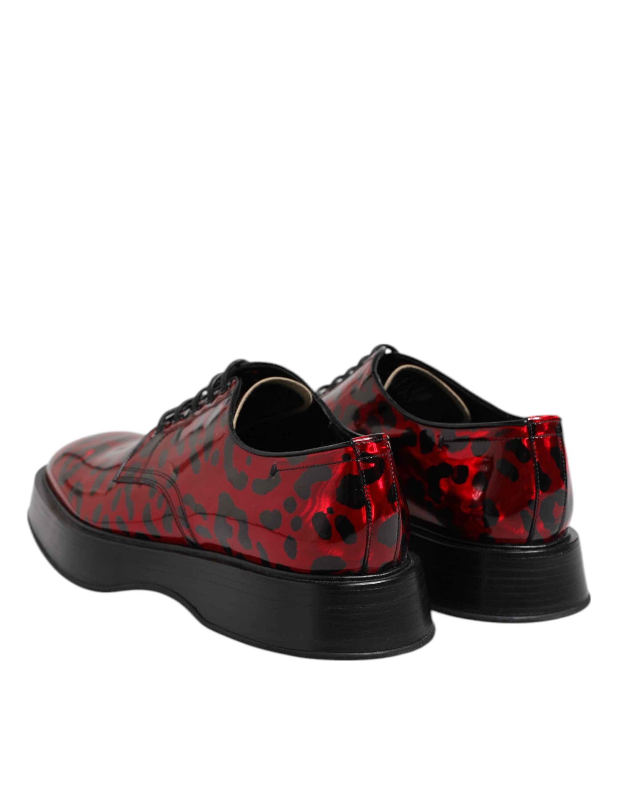 Dolce & Gabbana Red Leopard Derby Formal Men Dress Shoes - ACCEXO