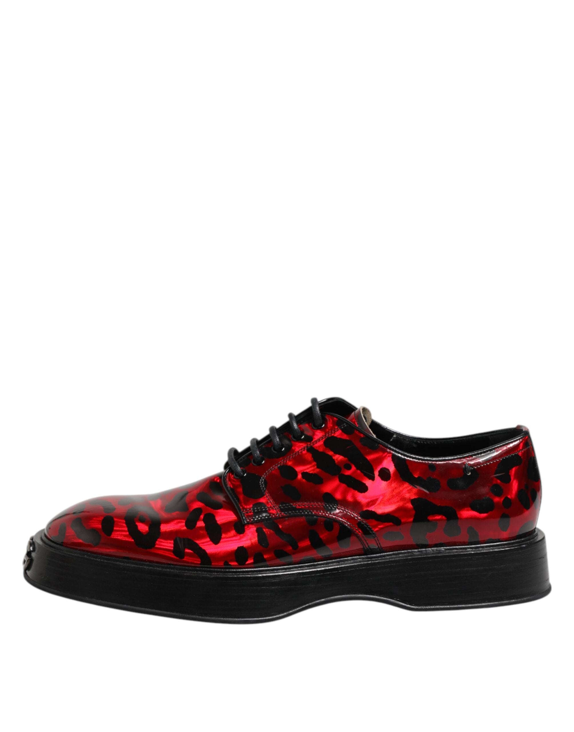 Dolce & Gabbana Red Leopard Derby Formal Men Dress Shoes - ACCEXO