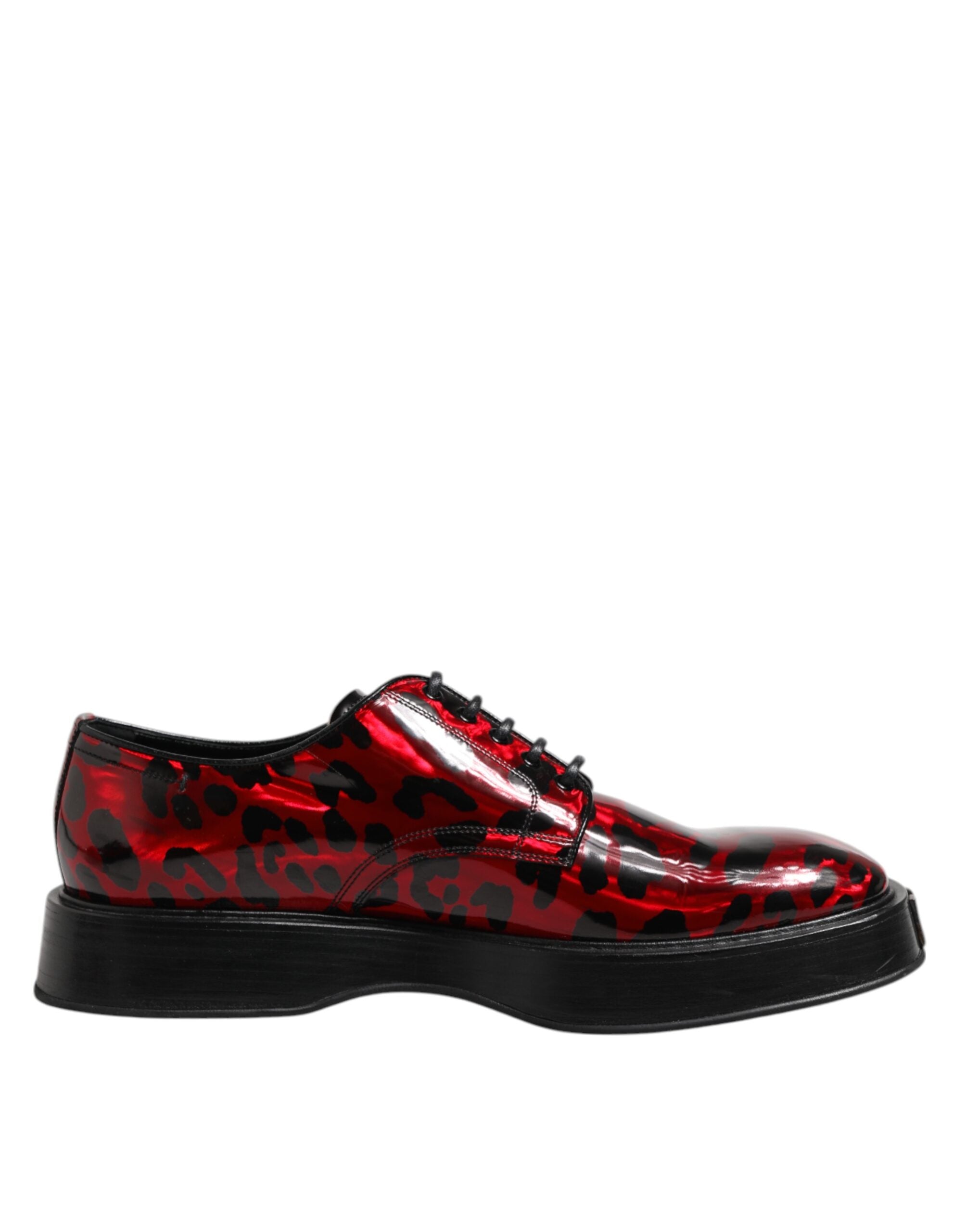 Dolce & Gabbana Red Leopard Derby Formal Men Dress Shoes - ACCEXO