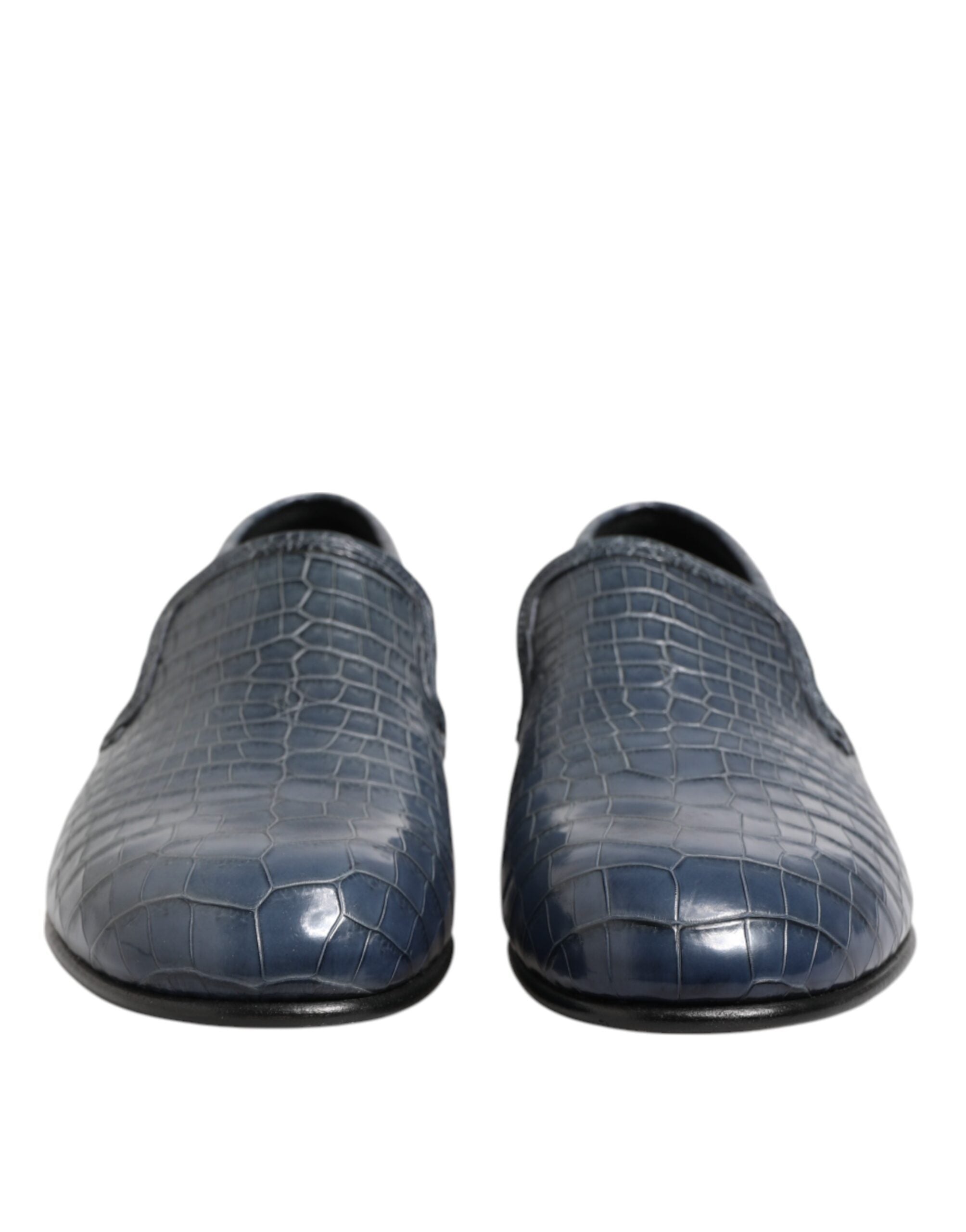 Dolce & Gabbana Blue Exotic Leather Slip On Loafers Men Dress Shoes - ACCEXO