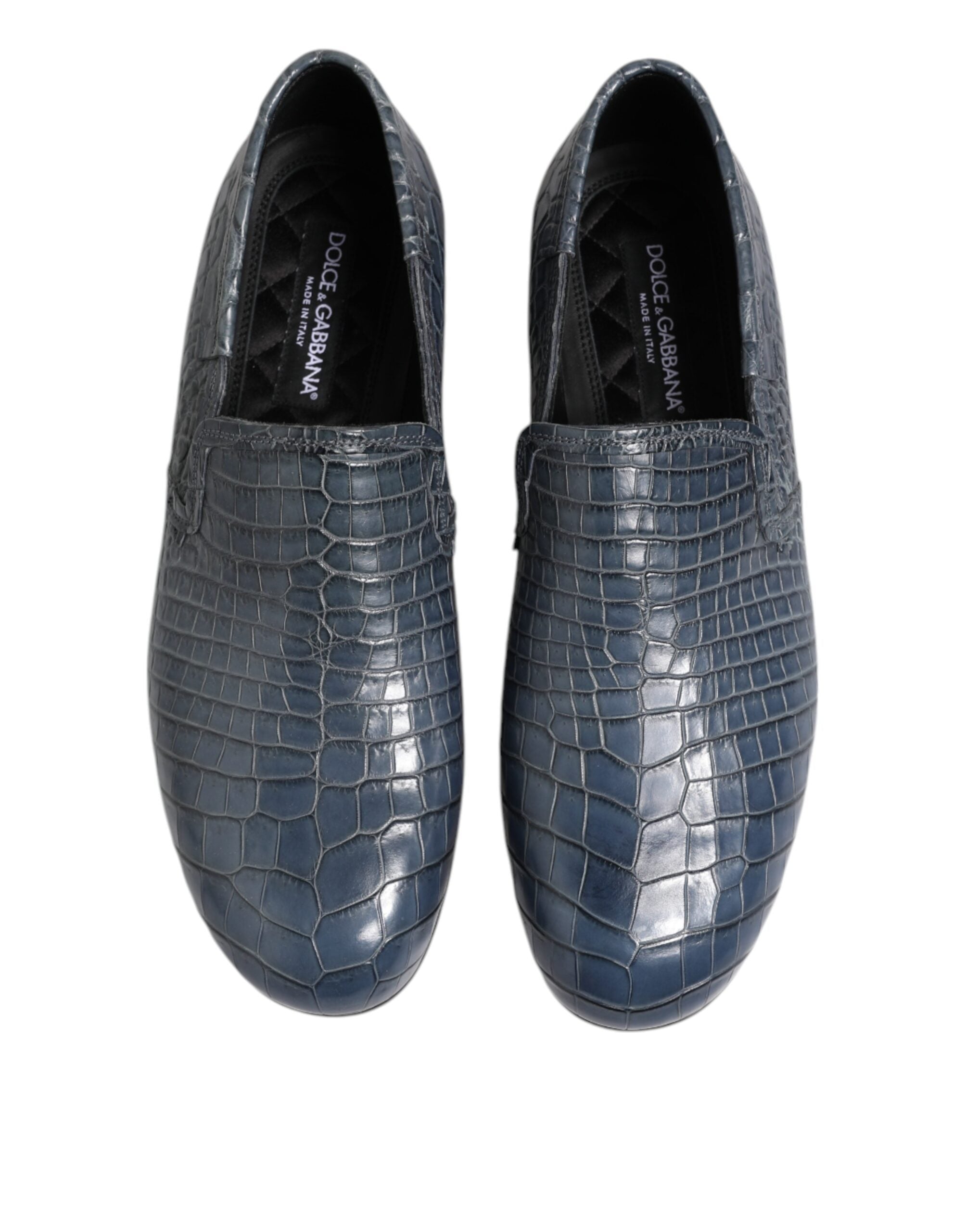 Dolce & Gabbana Blue Exotic Leather Slip On Loafers Men Dress Shoes - ACCEXO