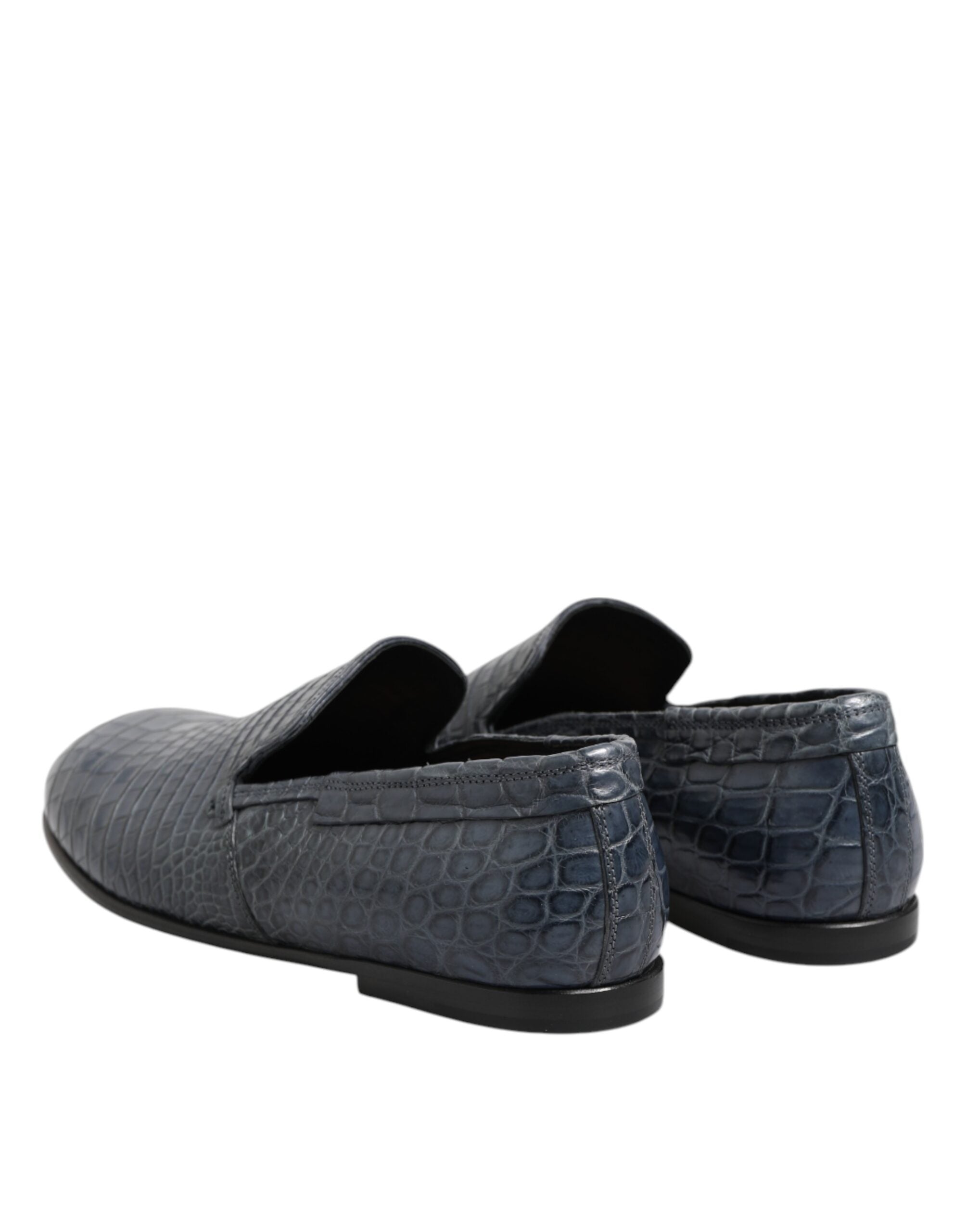 Dolce & Gabbana Blue Exotic Leather Slip On Loafers Men Dress Shoes - ACCEXO