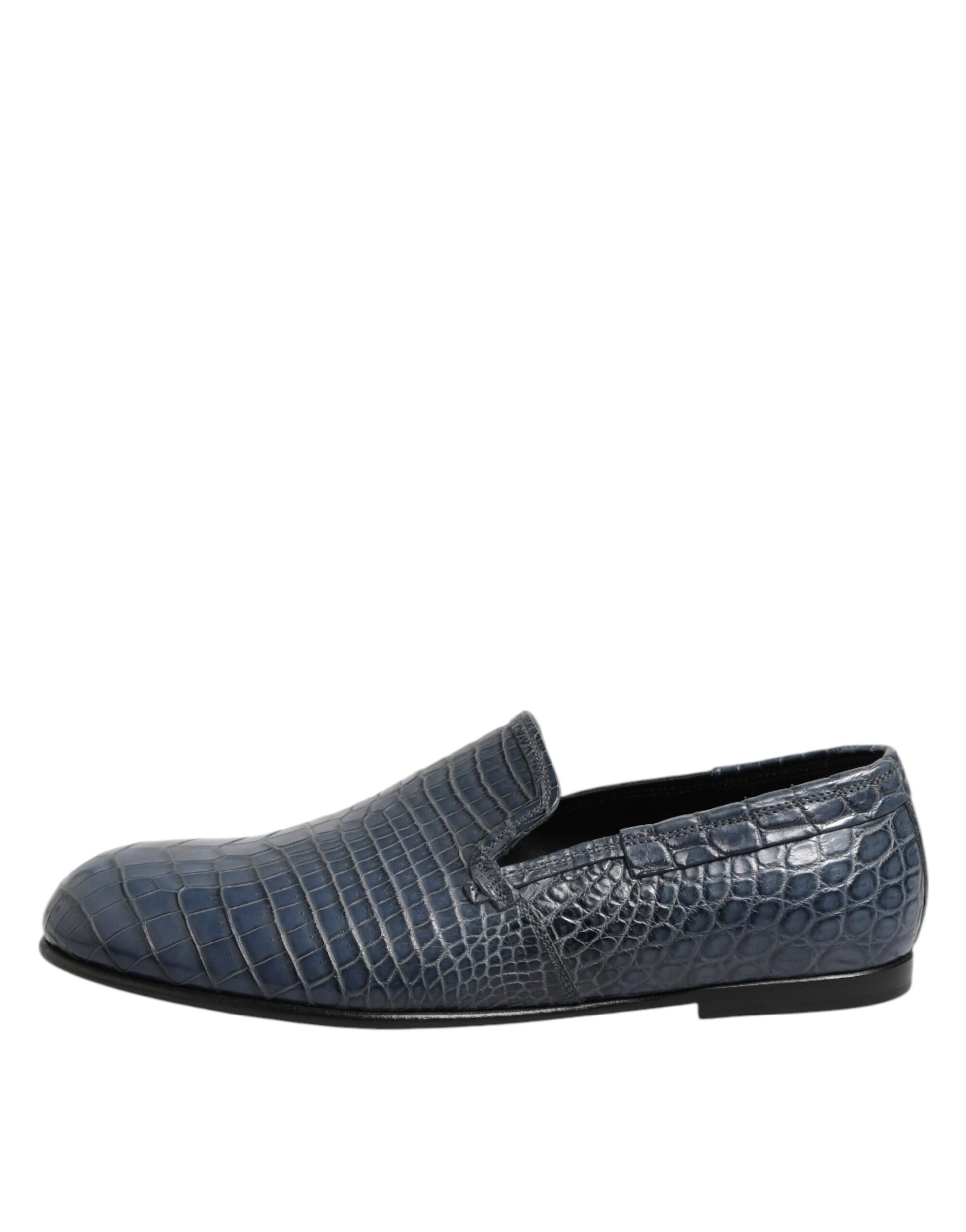 Dolce & Gabbana Blue Exotic Leather Slip On Loafers Men Dress Shoes - ACCEXO