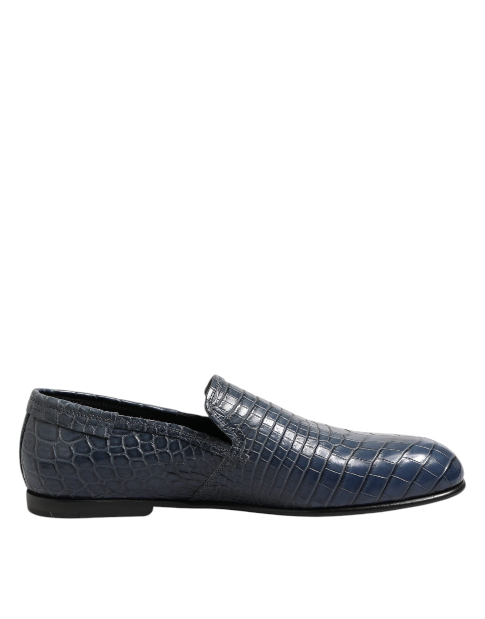 Dolce & Gabbana Blue Exotic Leather Slip On Loafers Men Dress Shoes - ACCEXO