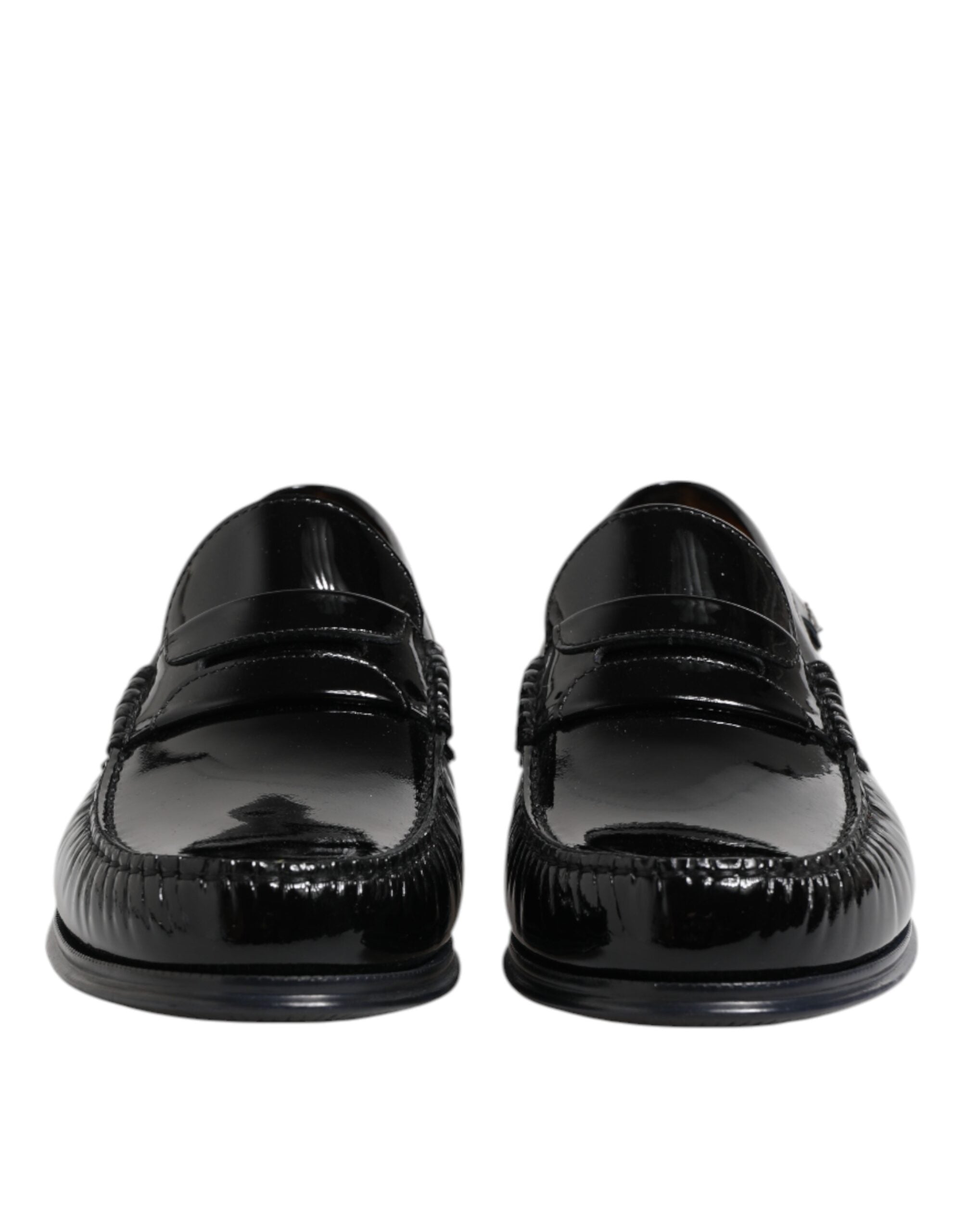 Dolce & Gabbana Black Leather Slip On Loafers Dress Shoes - ACCEXO