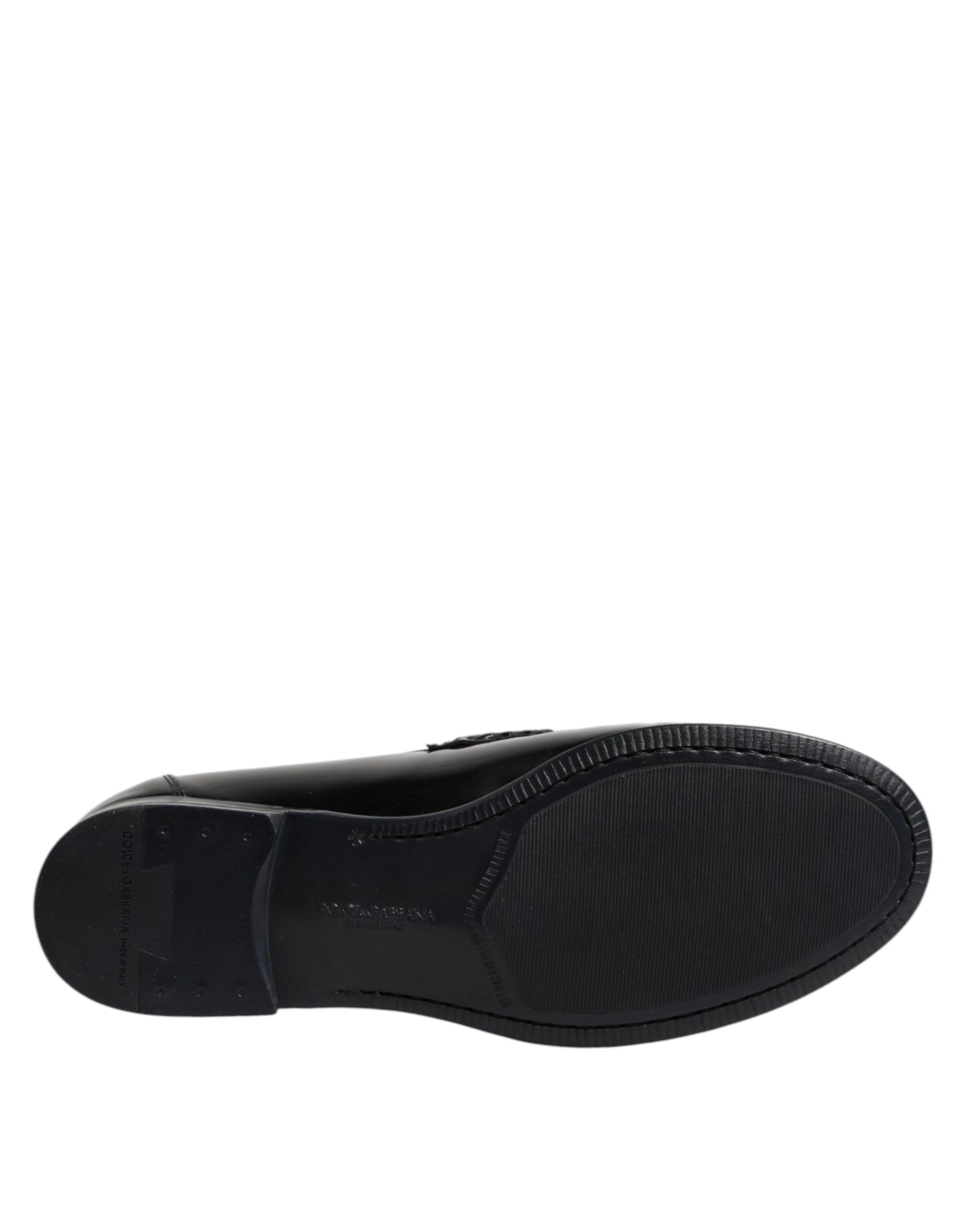 Dolce & Gabbana Black Leather Slip On Loafers Dress Shoes - ACCEXO