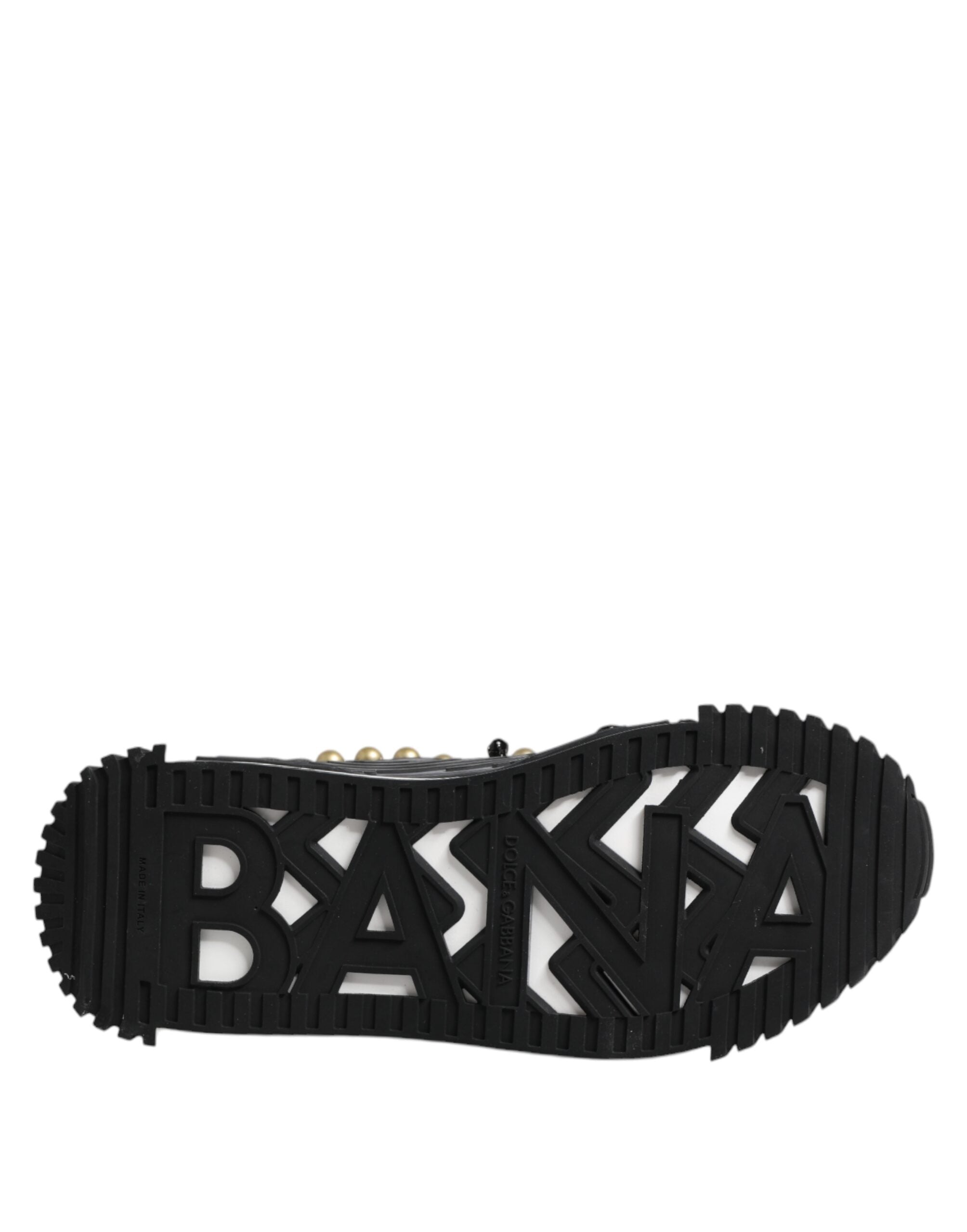 Dolce & Gabbana Black Leather Studded Ankle Strap Sandals Shoes - ACCEXO