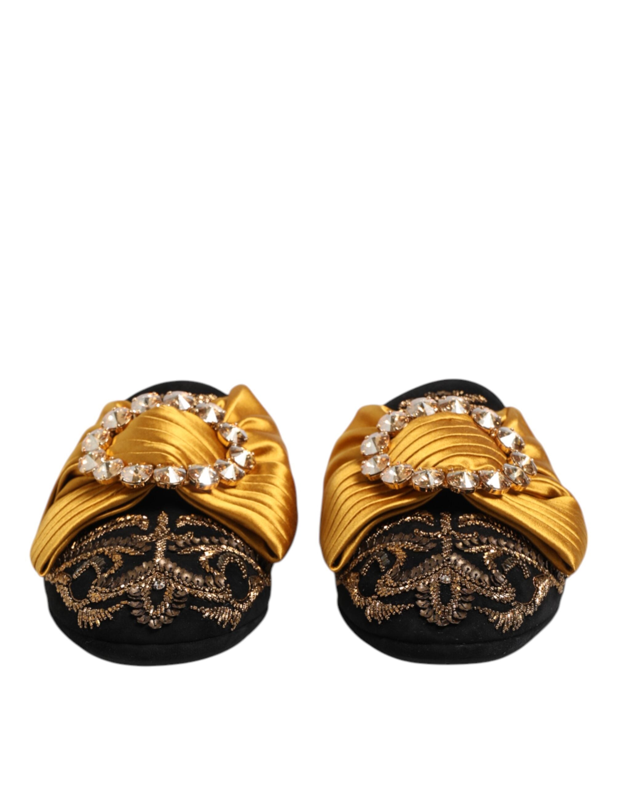 Dolce & Gabbana Multicolor Embellished Flat Sandals Shoes - ACCEXO