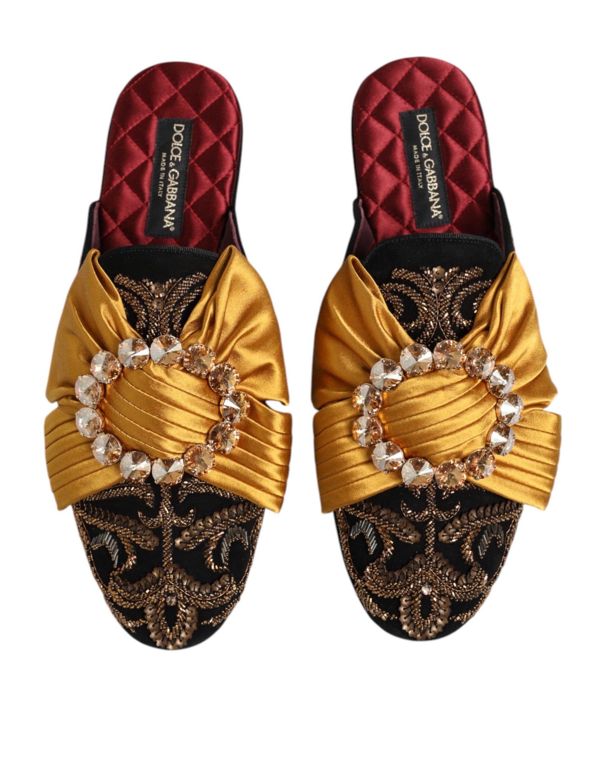 Dolce & Gabbana Multicolor Embellished Flat Sandals Shoes - ACCEXO